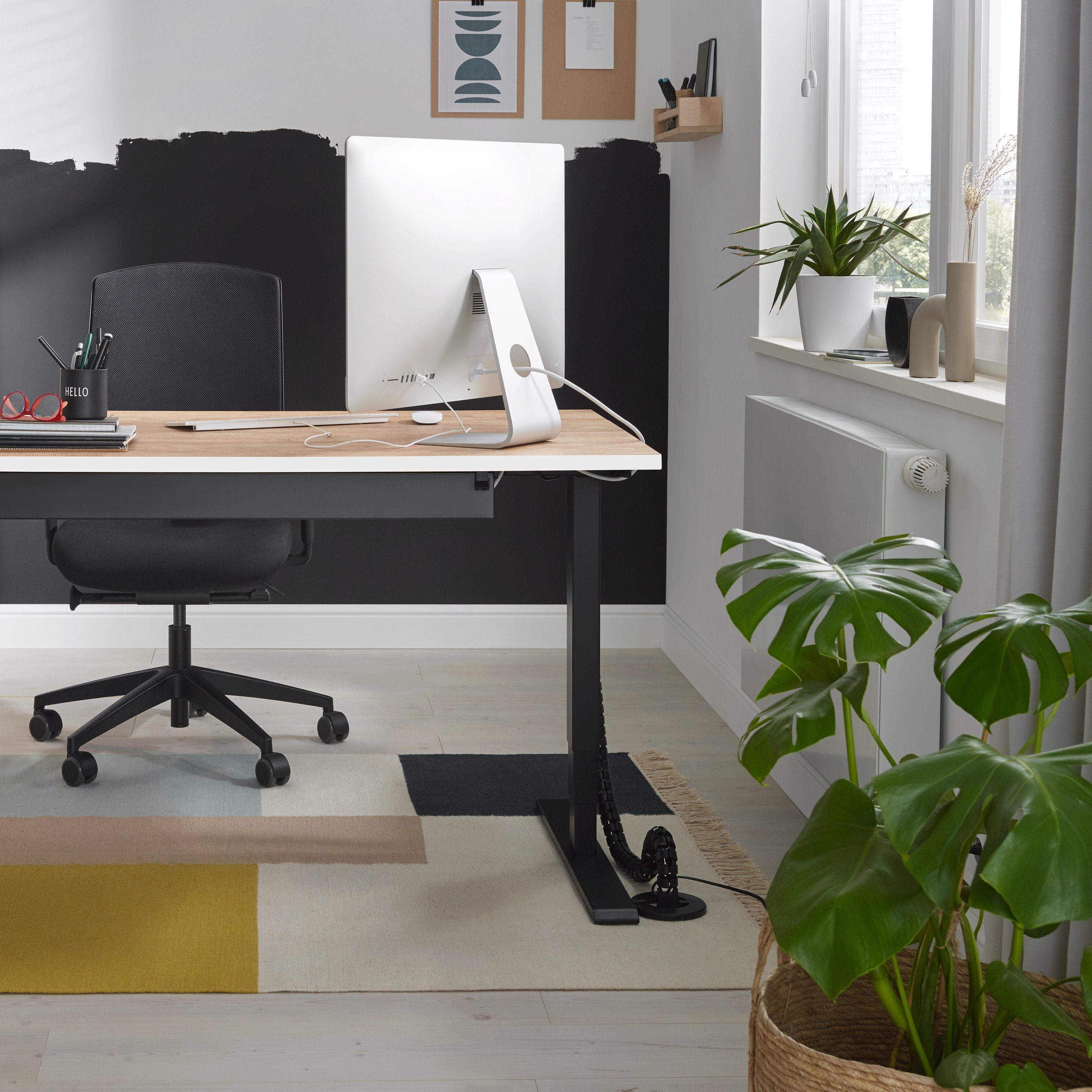 boho office® Schreibtischplatte Wildeiche Weiß Maß Tischplatte 120 Weiß Duo-Color, Kante: - in Melamin Kante Wildeiche, x im 80 cm