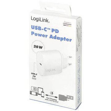 LogiLink USB-Steckdosenadapter, 1x USB-C® Port (PD), 20 W USB-Ladegerät