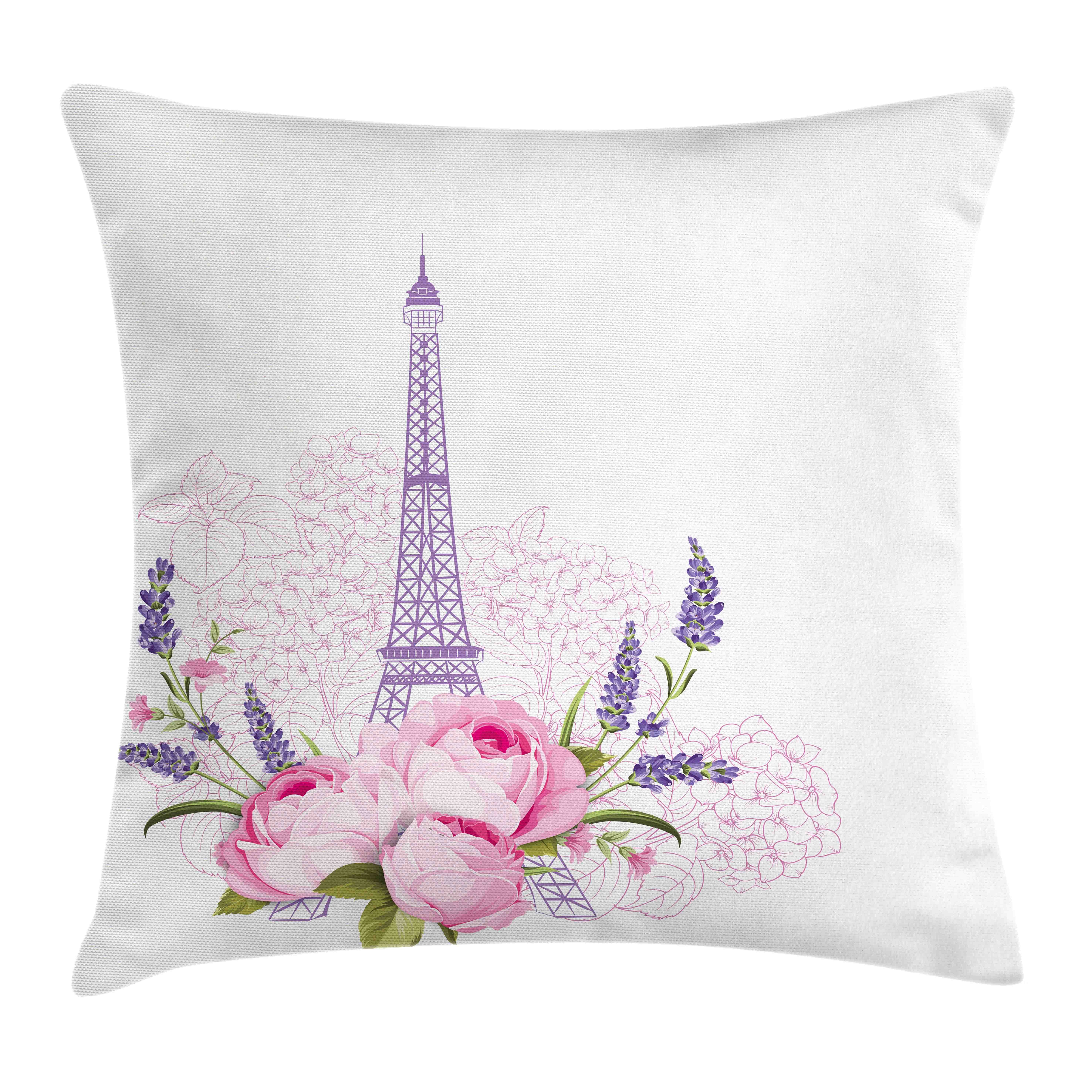 Abakuhaus Frühling Farben mit Kissenbezüge Eiffelturm Waschbar (1 mit Farbfesten Kissenhülle Stück), Beidseitiger Reißverschluss Blumen Klaren Druck, Flora