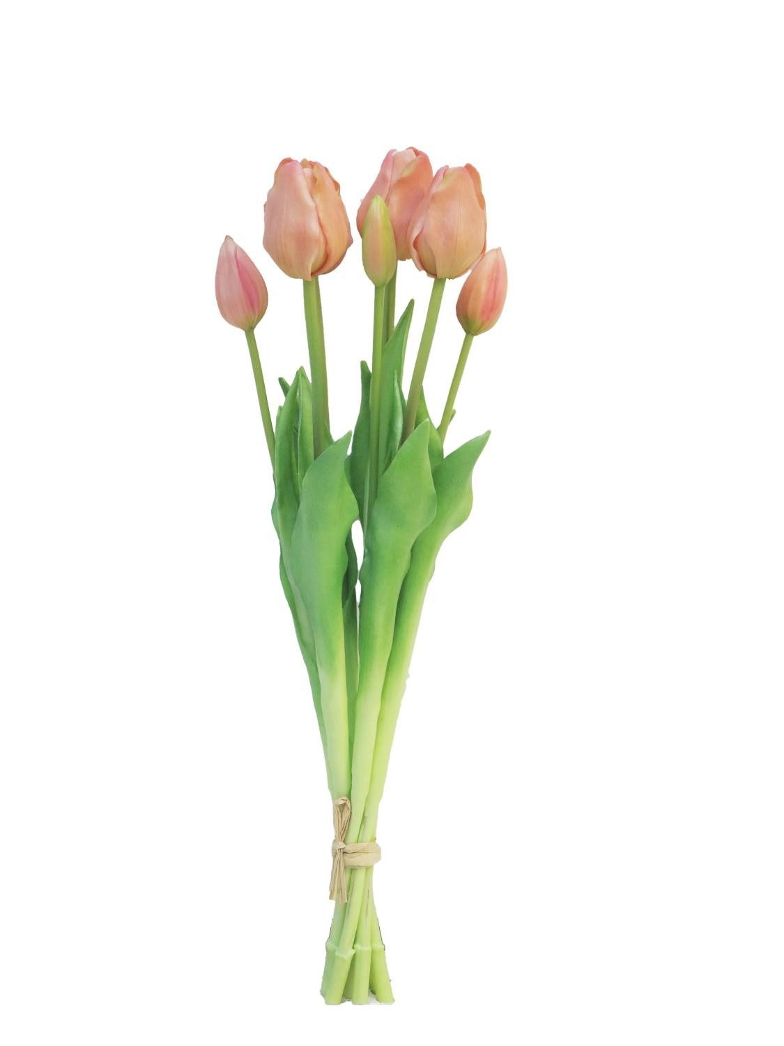 Kunsttulpe Künstlicher Tulpenstrauß LONA, pfirsich, 45 cm, Ø15 cm Tulpe, artplants, Höhe 45.0 cm