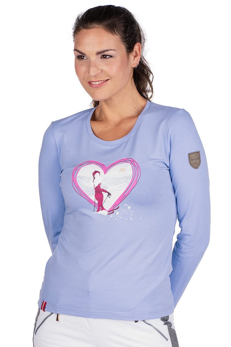 Almgwand Trachtenshirt Longsleeve Damen - NASSFELDALM - frühlingsflieder