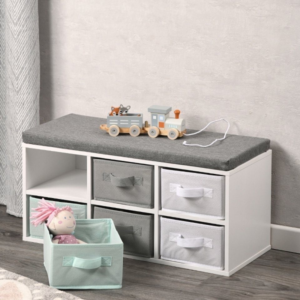 KESPER® Sitzbank Kinder-Sitzbank mit Sitzkissen, weiß, günstig online kaufen