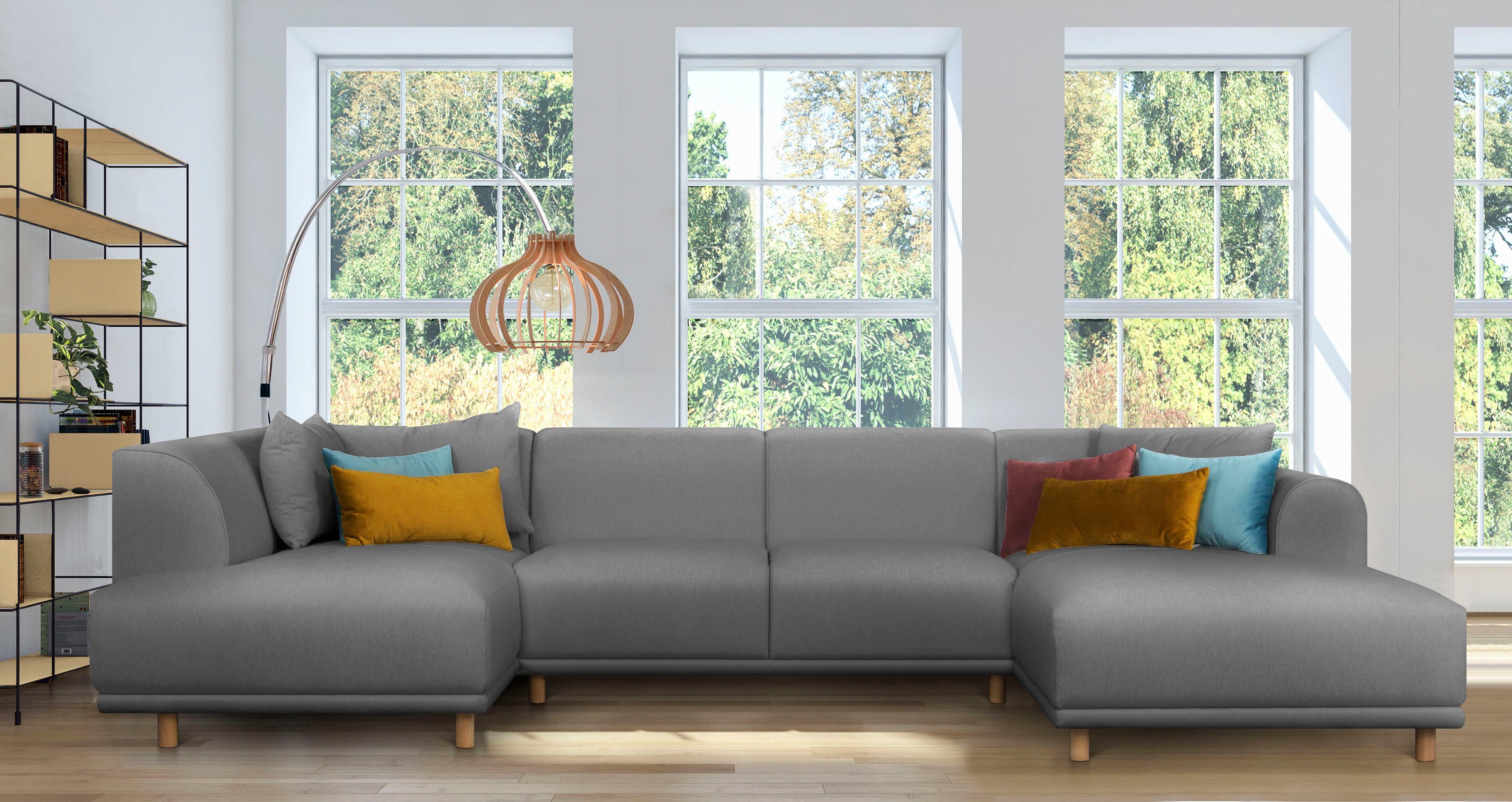 andas Wohnlandschaft Maroon U-Form, in skandinavischem günstig online kaufen