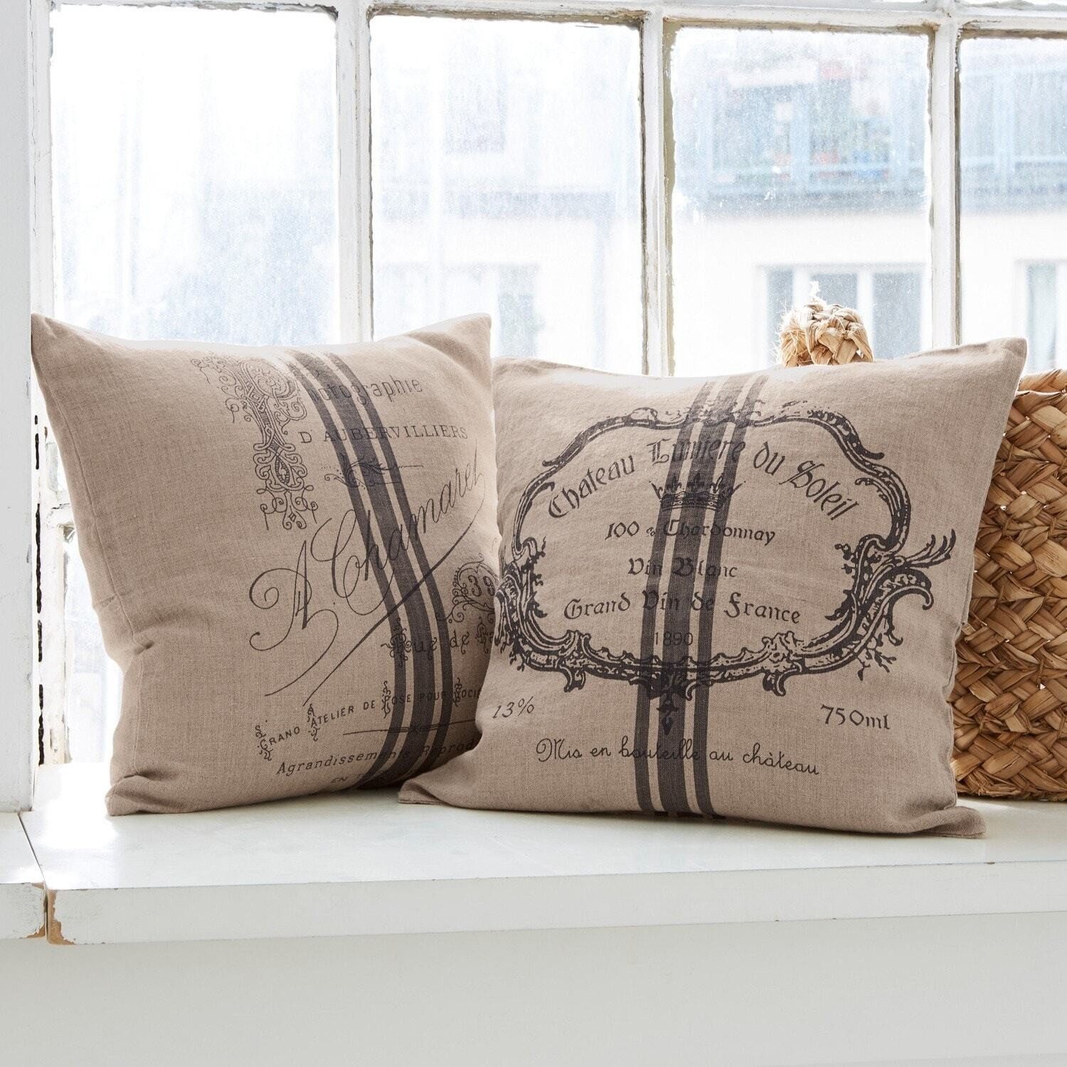 Mirabeau Kissenhülle Kissenhülle 2er Set Jourdain leinen günstig online kaufen