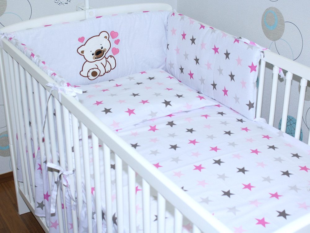 Primawela Babybettwäsche Baby Bettset -5-6 teiliges Set mit Chiffon Himmel günstig online kaufen