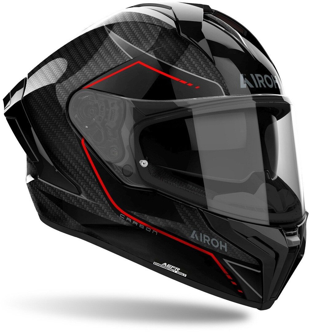 Airoh Motorradhelm Matryx Carbon Stylish Helm, vorbereitet für Kommunikationssystem,Notfallsystem-Polsterung (EQ