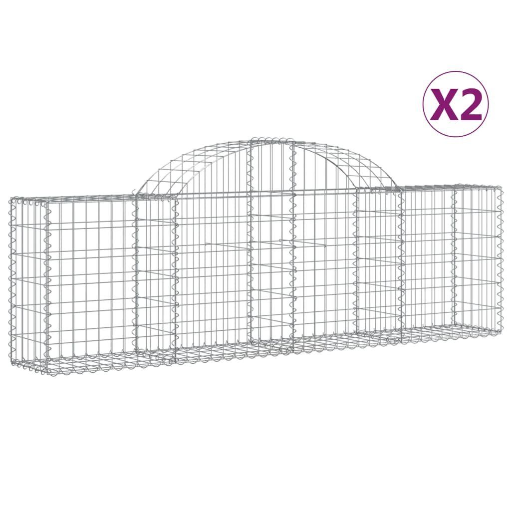Thumbnail - vidaXL Blumentopf Gabionen mit Hochbogen 2 Stk. 200x30x60/80 cm Verzinktes Eisen (2 St)