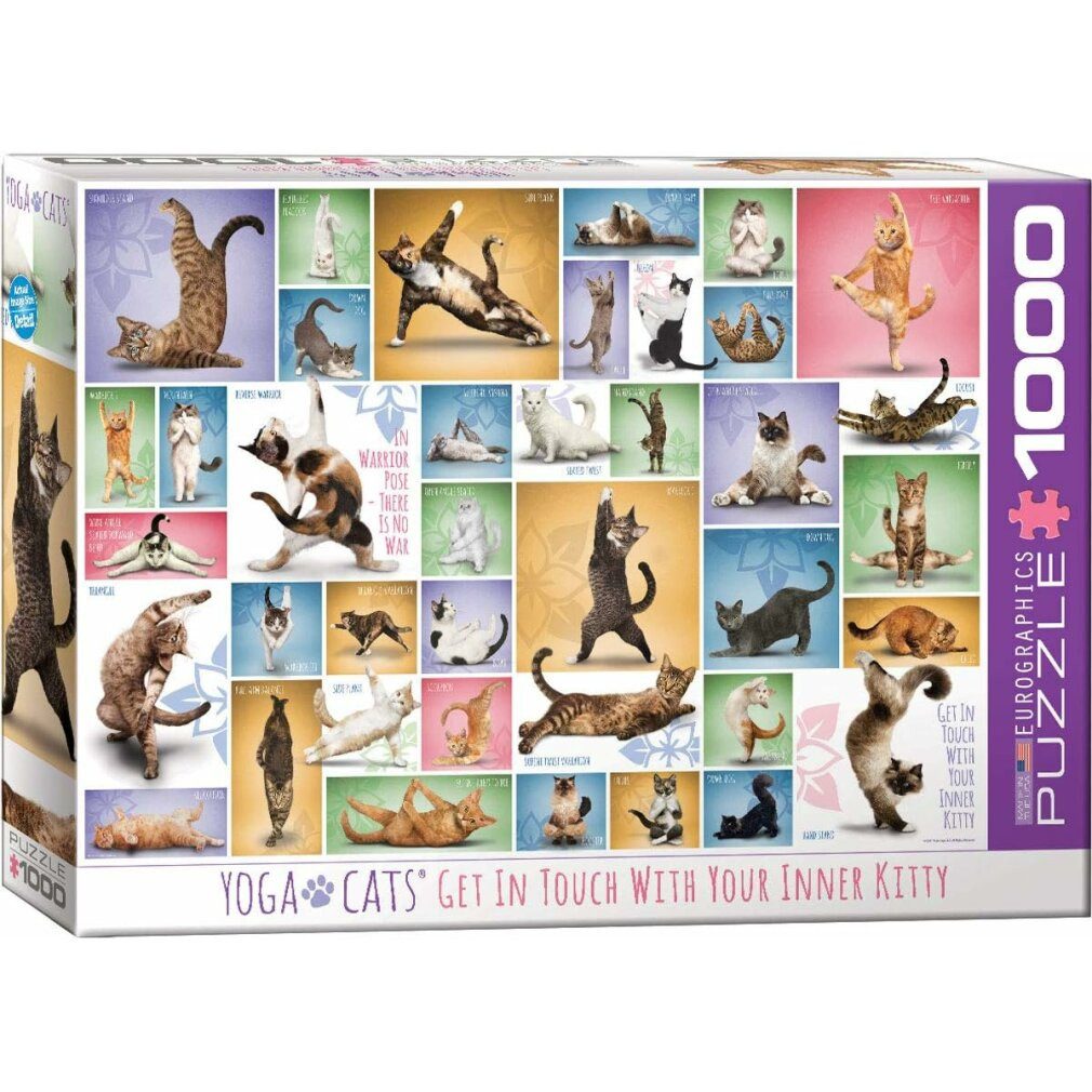 EUROGRAPHICS Puzzle Katze Yoga Puzzle 1000 Teile, Puzzleteile