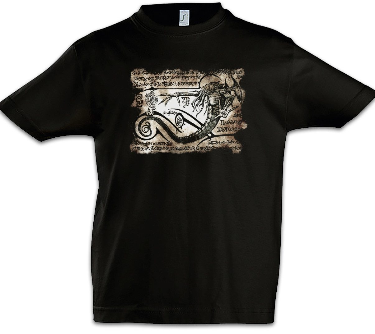 Print-Shirt Cthulhu Necronomicon Piece Kinder T-Shirt Alien Ufo Sanscrit TR3B