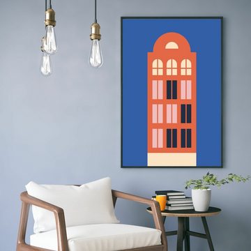 MOTIVISSO Poster Haus Rot/Blau - Dreamy Dutch Collection