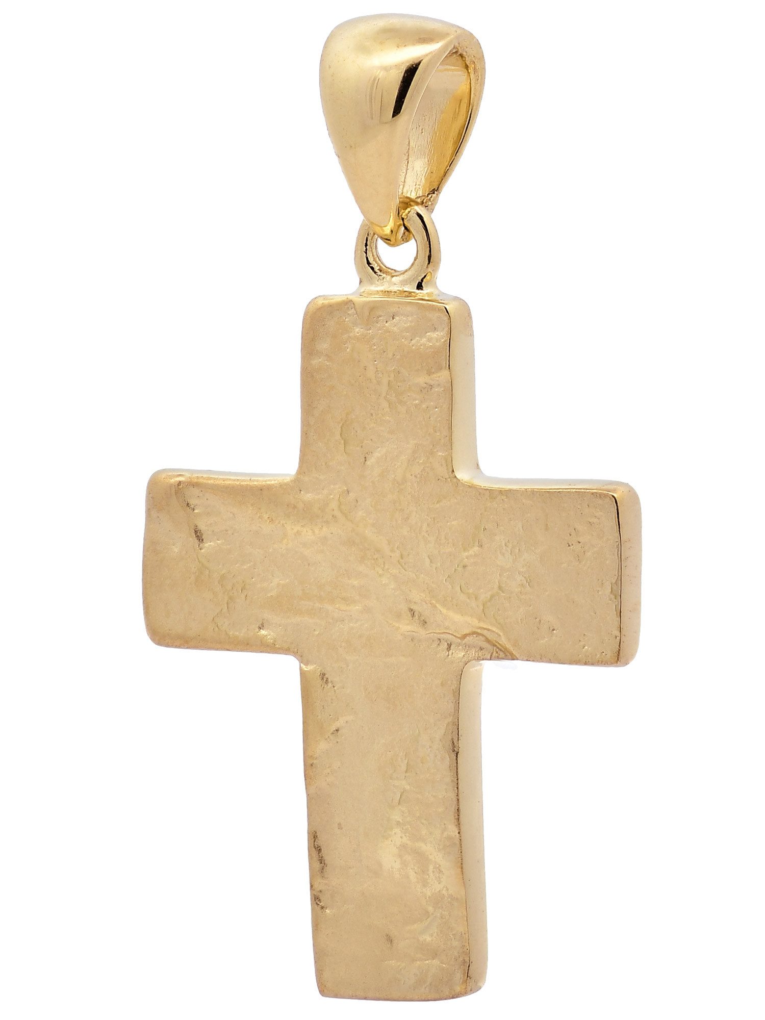 Kettenanhänger Kettenanhänger Gold Anhänger Kreuz massiv 333 - 8 Karat Gold