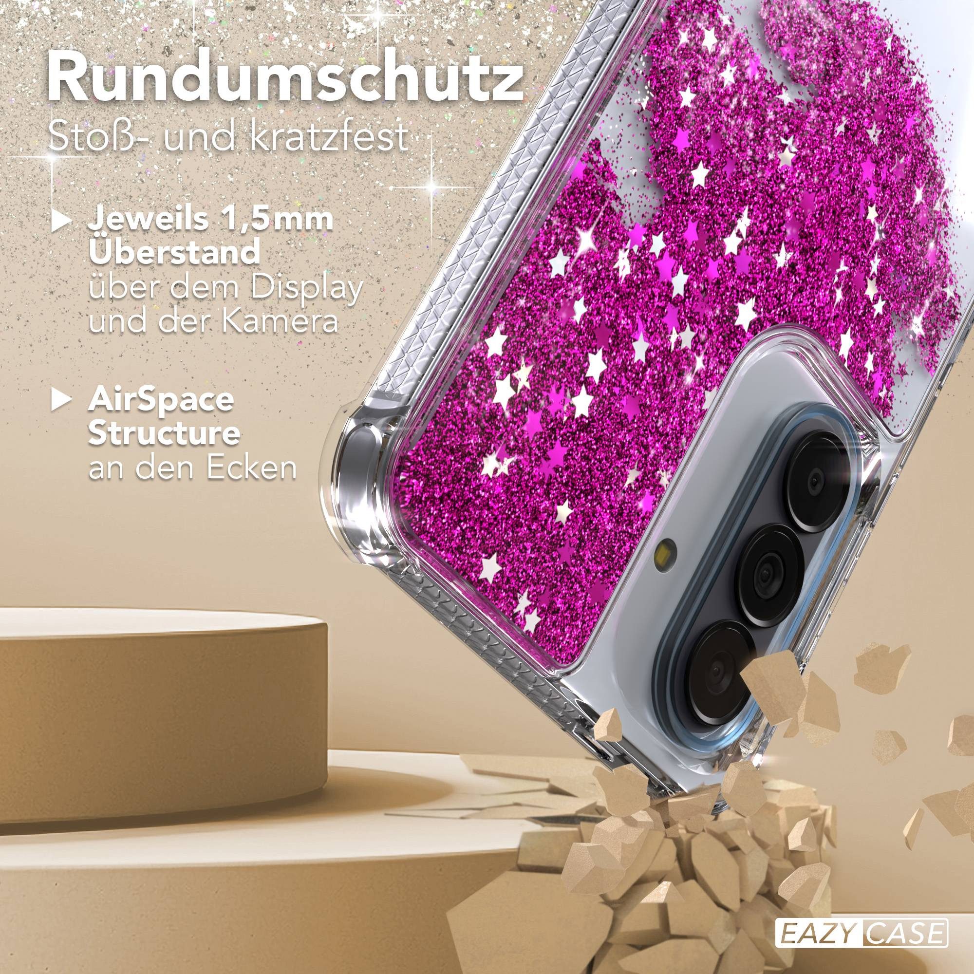 EAZY CASE Handyhülle Liquid Glittery Case für Samsung Galaxy A57 6,7 Zoll, Bumper Case Back Cover Glitter Glossy Handyhülle Etui Violett Lila – Bild 5 von 5