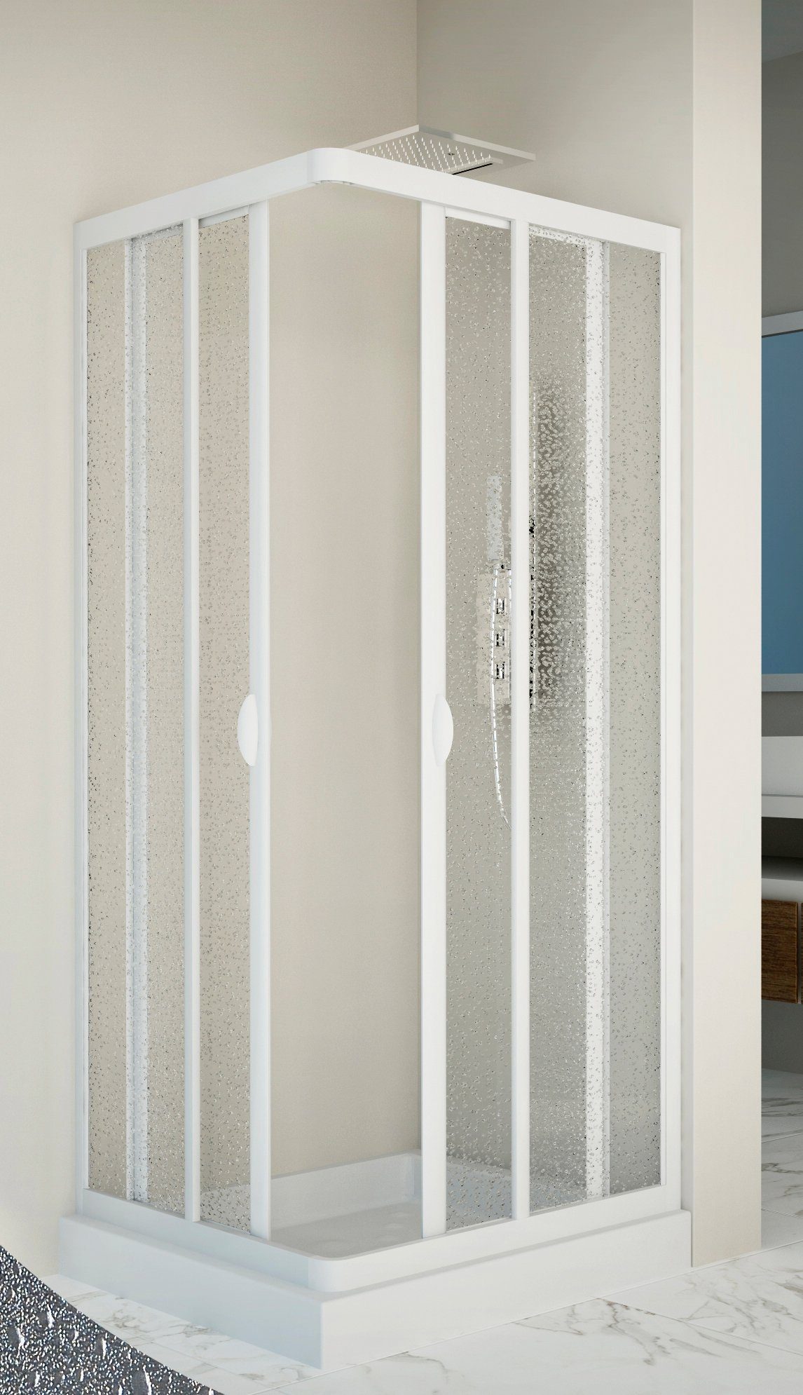 Forte Eckdusche Vela, BxT: 75x90 cm, Acrylglas, variabler Verstellbereich, günstig online kaufen