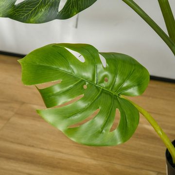 Kunstpflanze künstliche Pflanze Blatt, HOMCOM, Höhe 110 cm, im Topf 110 cm künstlicher Monstera Kunstbaum Zimmerpflanze