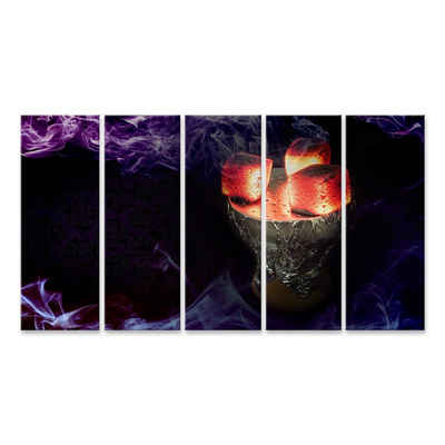 islandburner Leinwandbild Bild auf Leinwand Shisha Heißen Kohlen Für Das Rauchen Shisha Wandbild