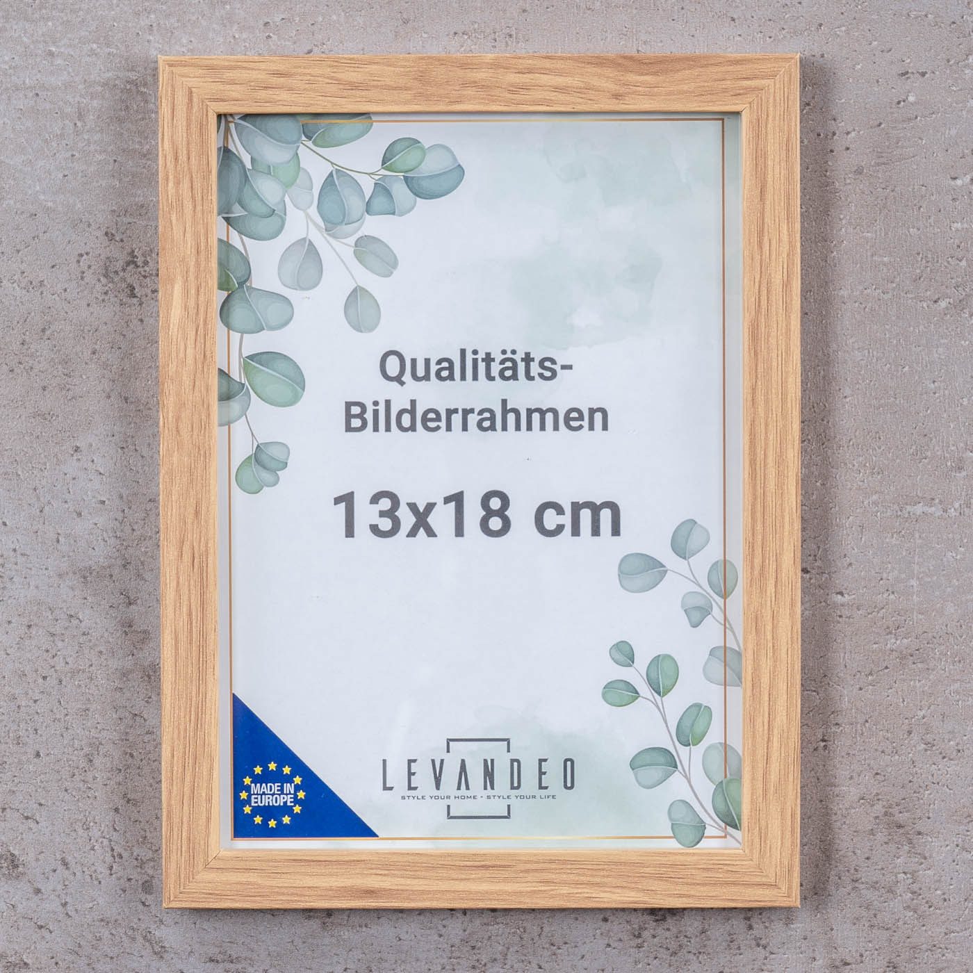 Levandeo® Bilderrahmen, Portrait Bilderrahmen Made in EU 13x18 Eiche Optik günstig online kaufen