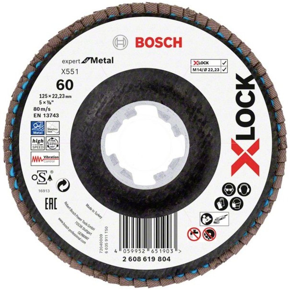 Accessories Fächerschleifscheibe 2608619804 Bosch Professional X551 125 Schleifscheibe Durchmesser Bosch