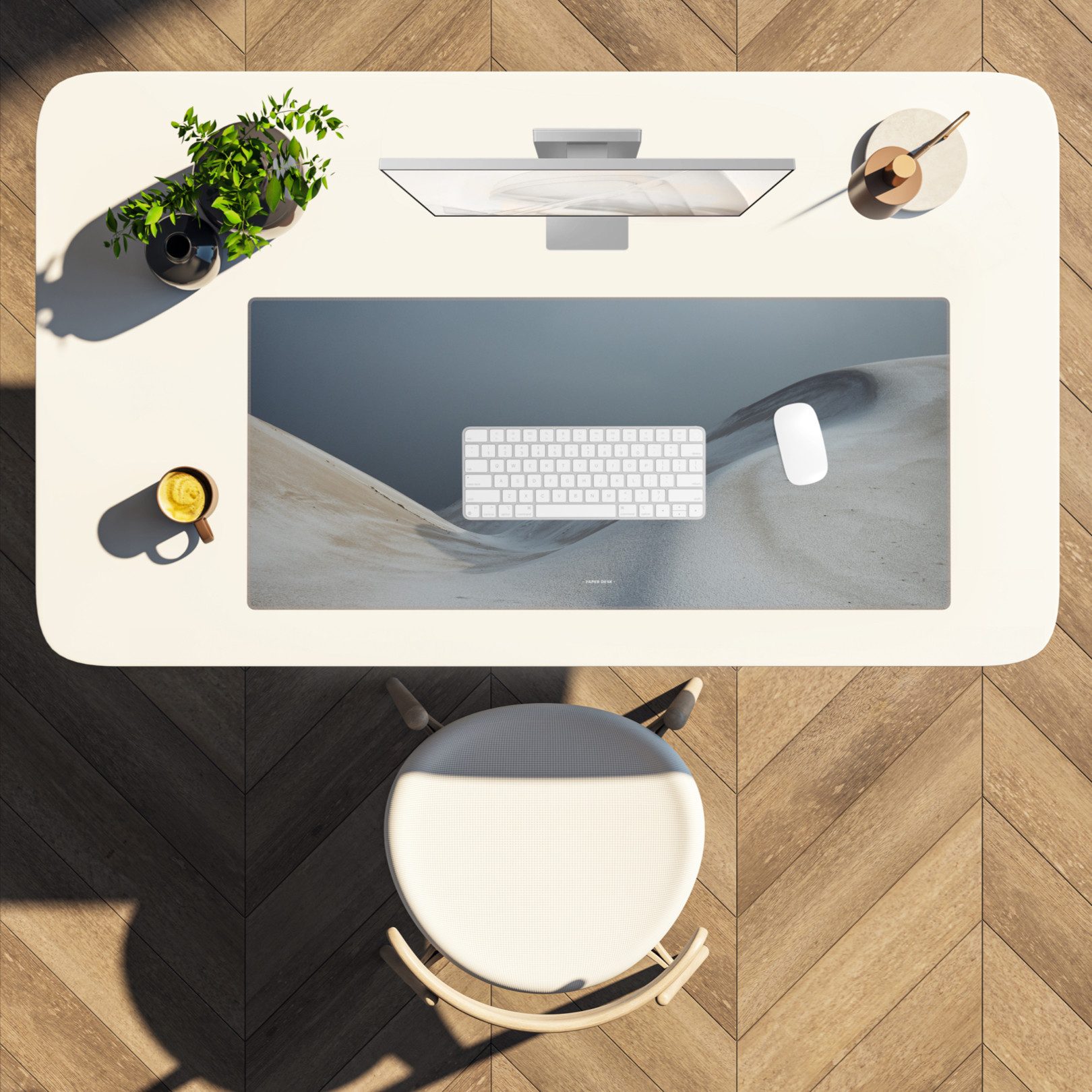 PAPER DESK Schreibtischunterlage XXL Mauspad Tischunterlage 90x40cm Desk Pad für Tastatur & Maus, (stilvolle Schreibtischmatte für Büro & Homeoffice, rutschfest & wasserabweisend, ultrasanfte Oberfläche)