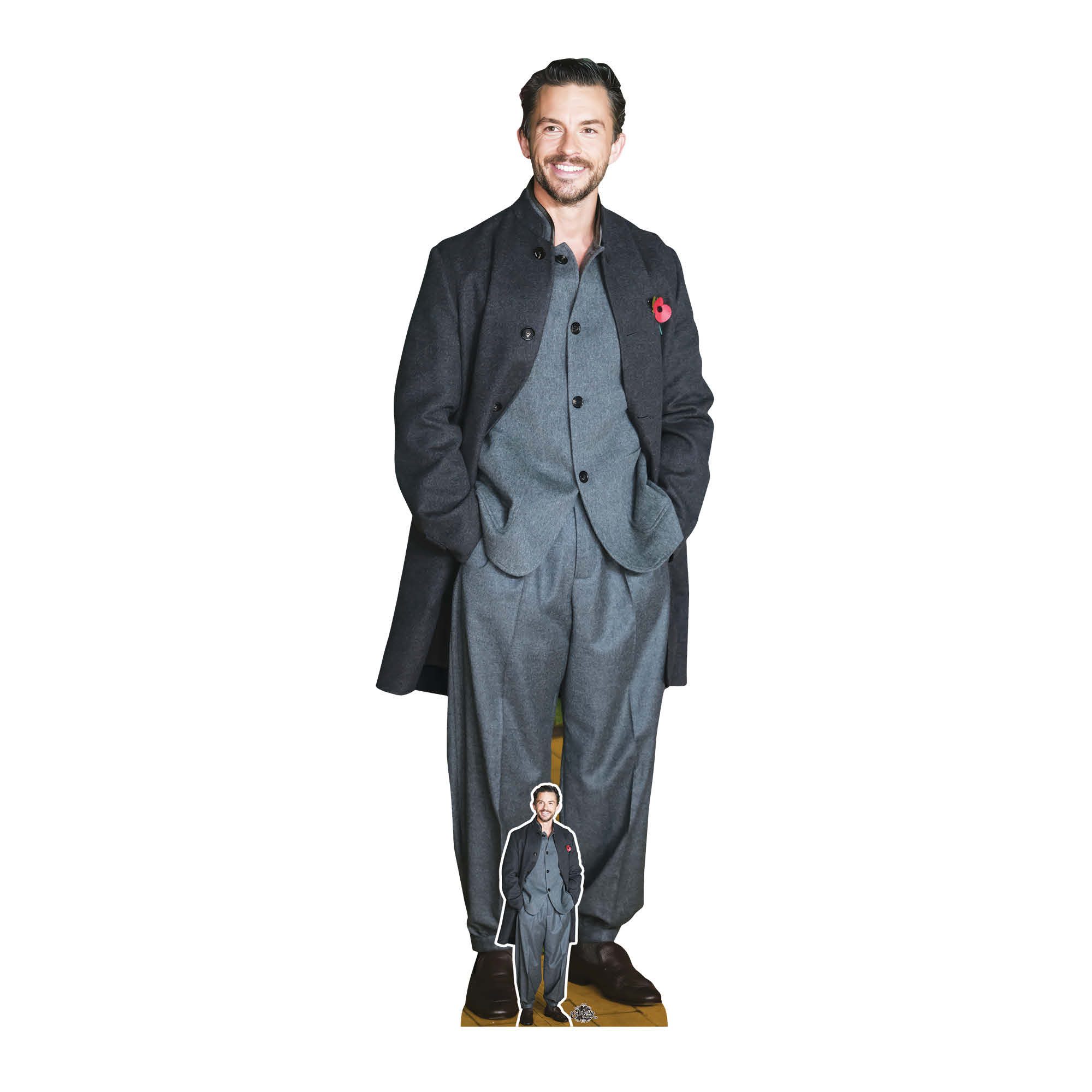 Dekofigur Jonathan Bailey - Grey Coat - Pappaufsteller - 63x181cm