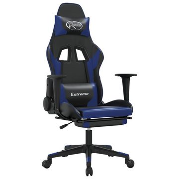 vidaXL Gaming-Stuhl Gaming-Stuhl mit Fußstütze Schwarz und Blau Kunstleder (1 St)