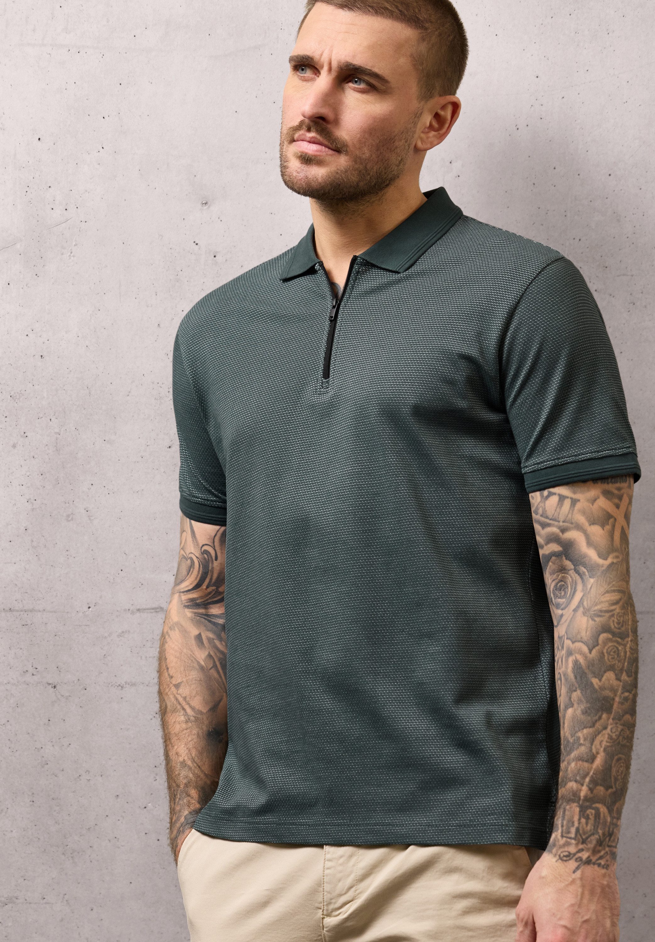 STREET ONE MEN Poloshirt im soften Baumwoll-Mix günstig online kaufen