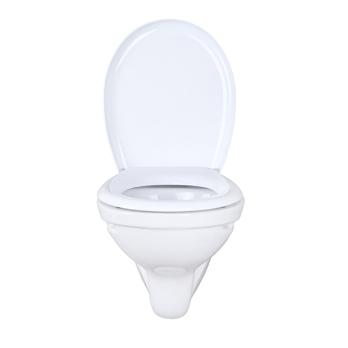 Belvit Tiefspül-WC BV-HW6001+AL0303, Belvit Wand Hänge WC Abgang Wand Waagerecht mit Softclose Deckel – Bild 4 von 5