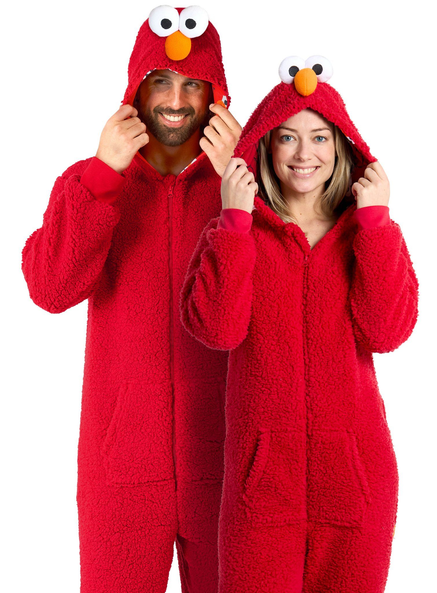 Opposuits Kostüm Elmo Onesie, Megagemütlicher Einteiler - offizielles Sesamstraßen-Kostüm!