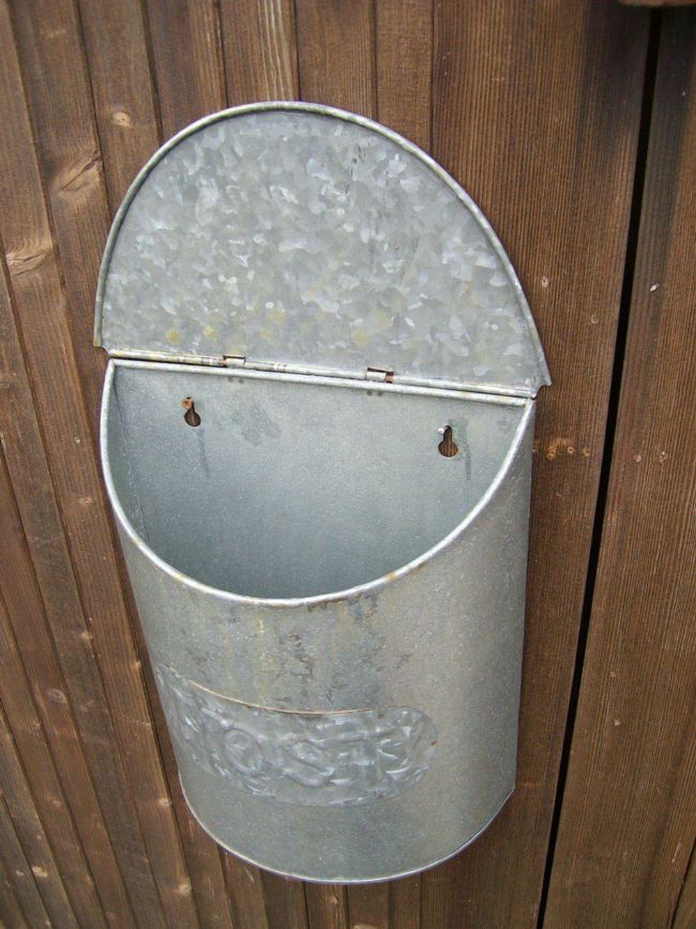 (1-St) verzinkt Briefkasten Deko-Impression Postkasten grau Dekorativer, Briefkasten praktischer Eisen