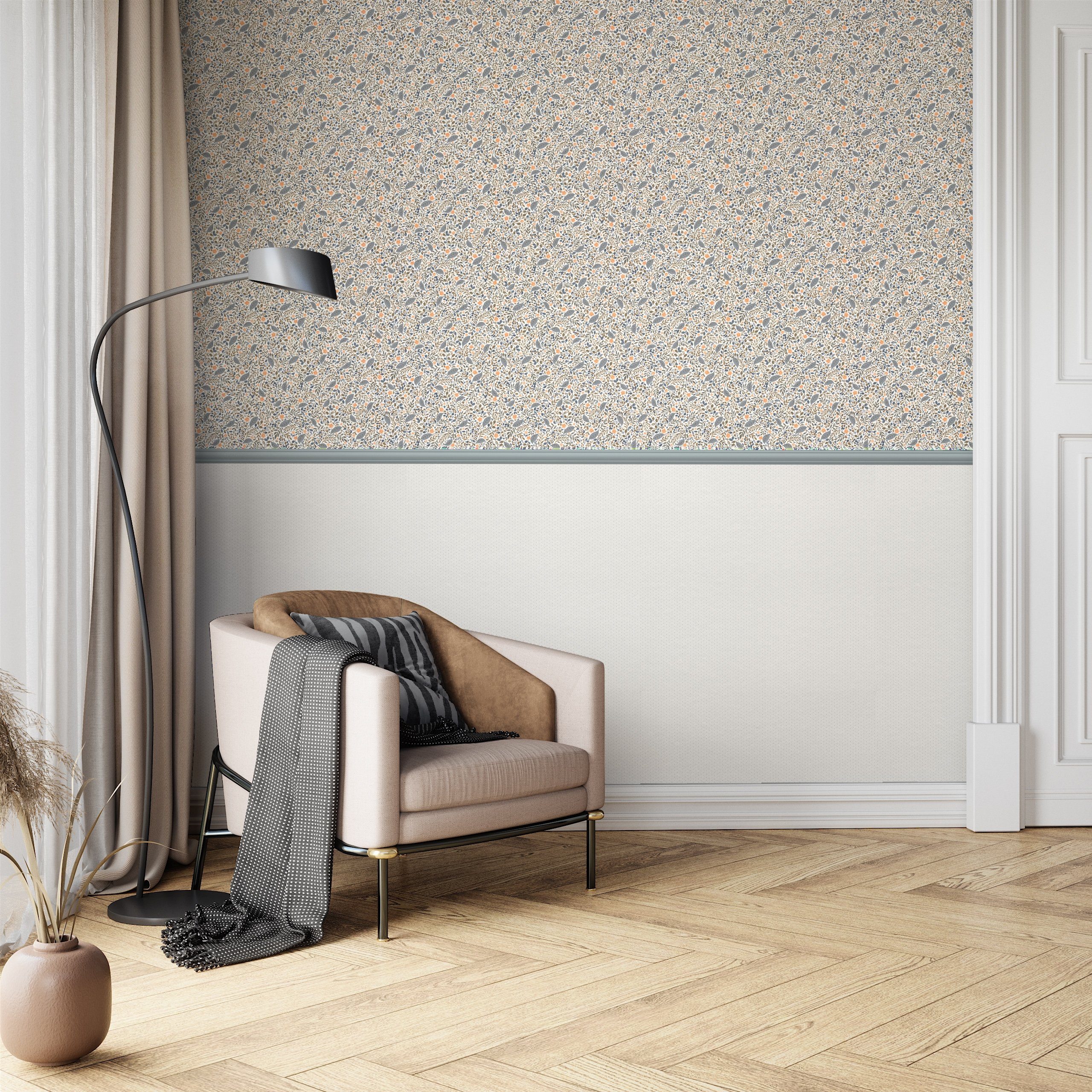 Newroom Vliestapete Naima Punkte Weiß Grau Tapete Punktetapete Punkte,Pünktchen,Polkadot, Weiß Tapete Landhaus Punkte - Punktetapete Grau Romantisch Modern Pünktchen Polkadot für Wohnzimmer Schlafzimmer Büro, modern