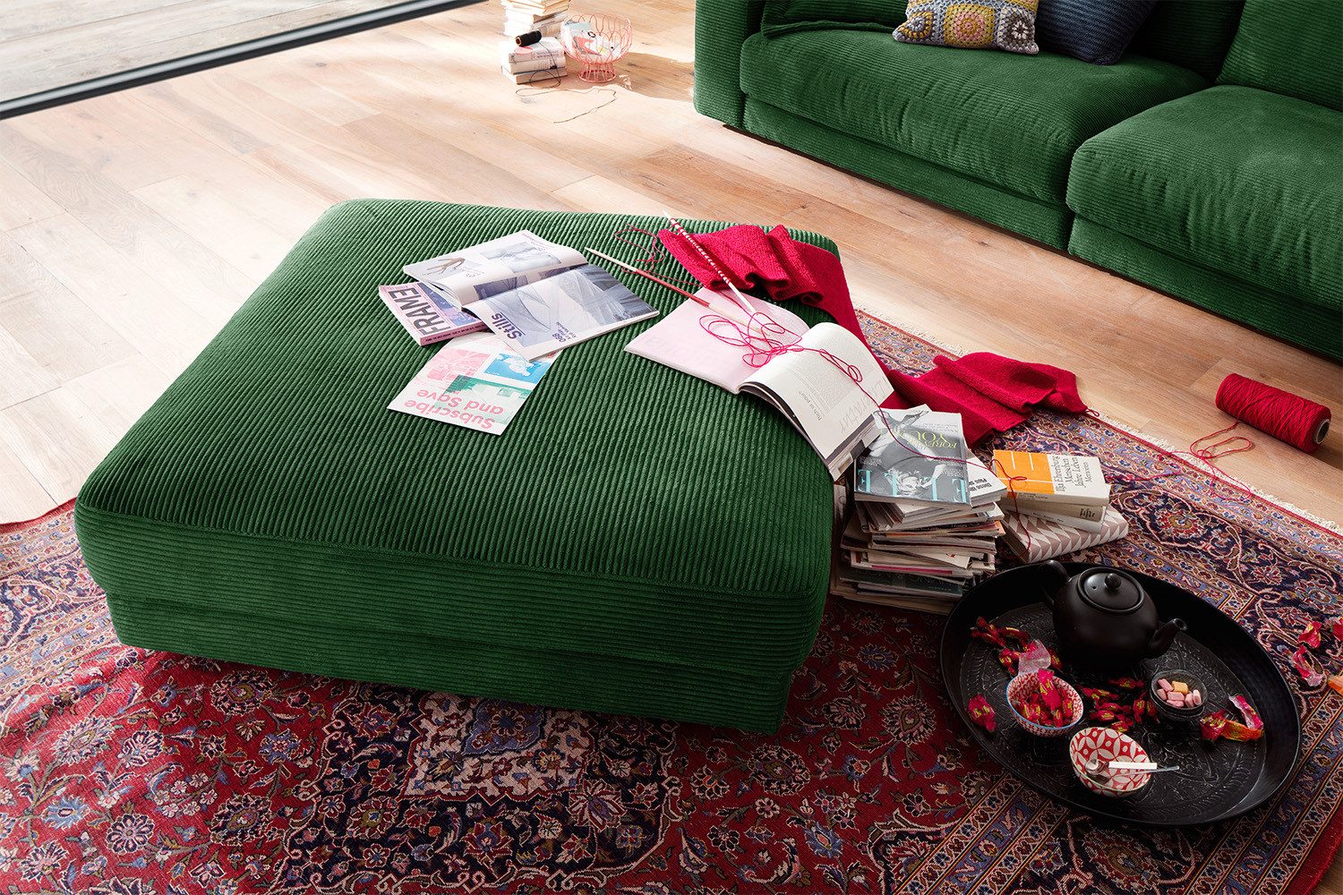 KAWOLA Hocker MADELINE, Big Hocker Polsterhocker günstig online kaufen