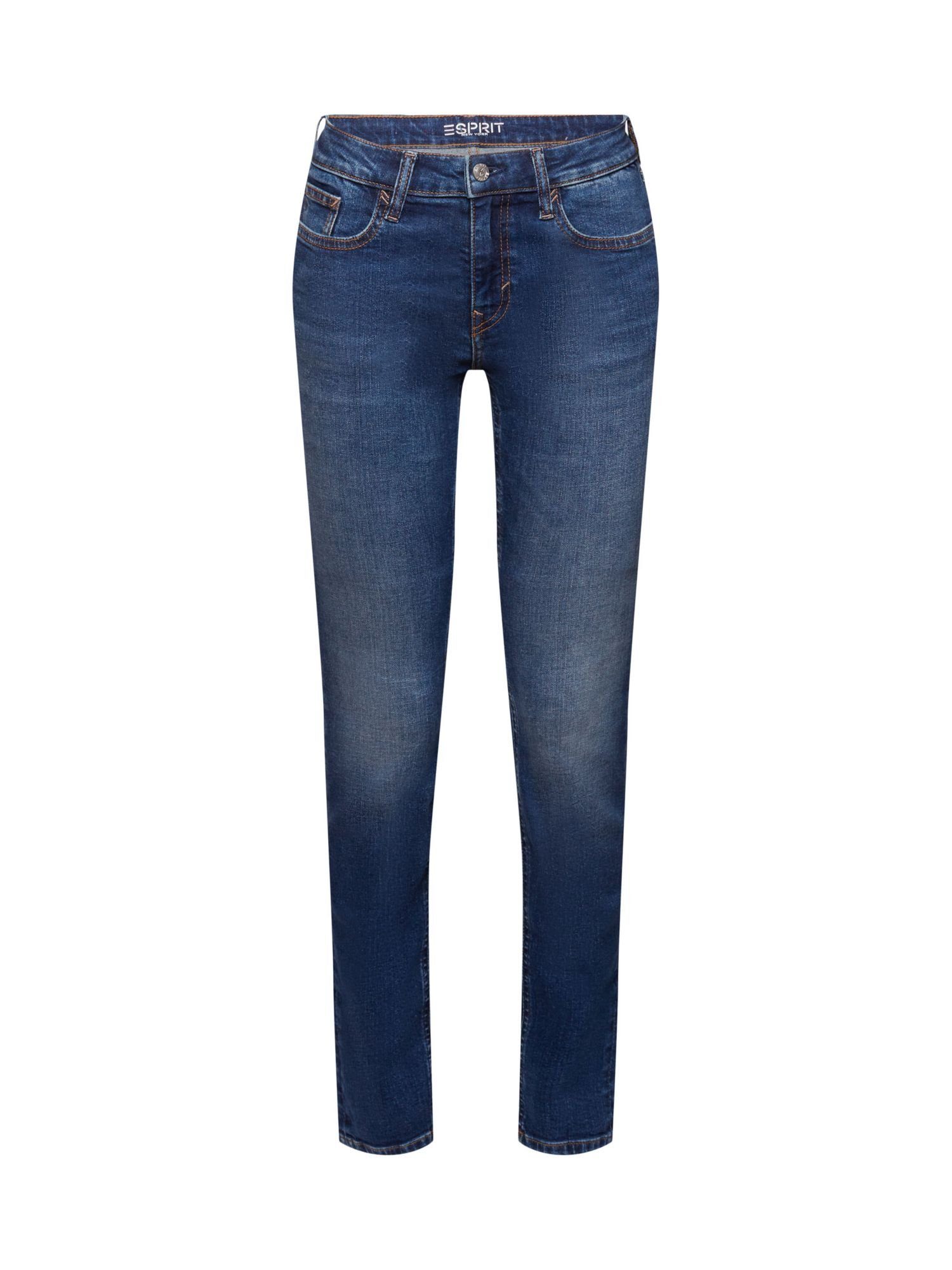 Bundhöhe Jeans mit mittlerer Esprit Schmale Slim-fit-Jeans