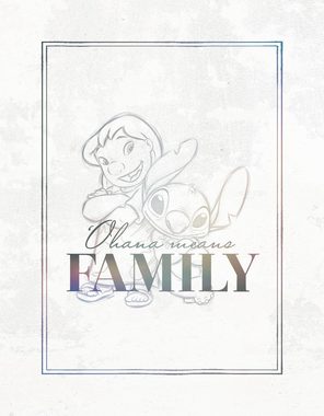 Komar Leinwandbild Keilrahmenbild - Lilo & Stitch Family Goals - Größe 30 x 40 cm, Disney (1 St)