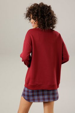 Aniston CASUAL Sweatshirt mit "YALE"-Schriftzug und Druck im Vorderteil