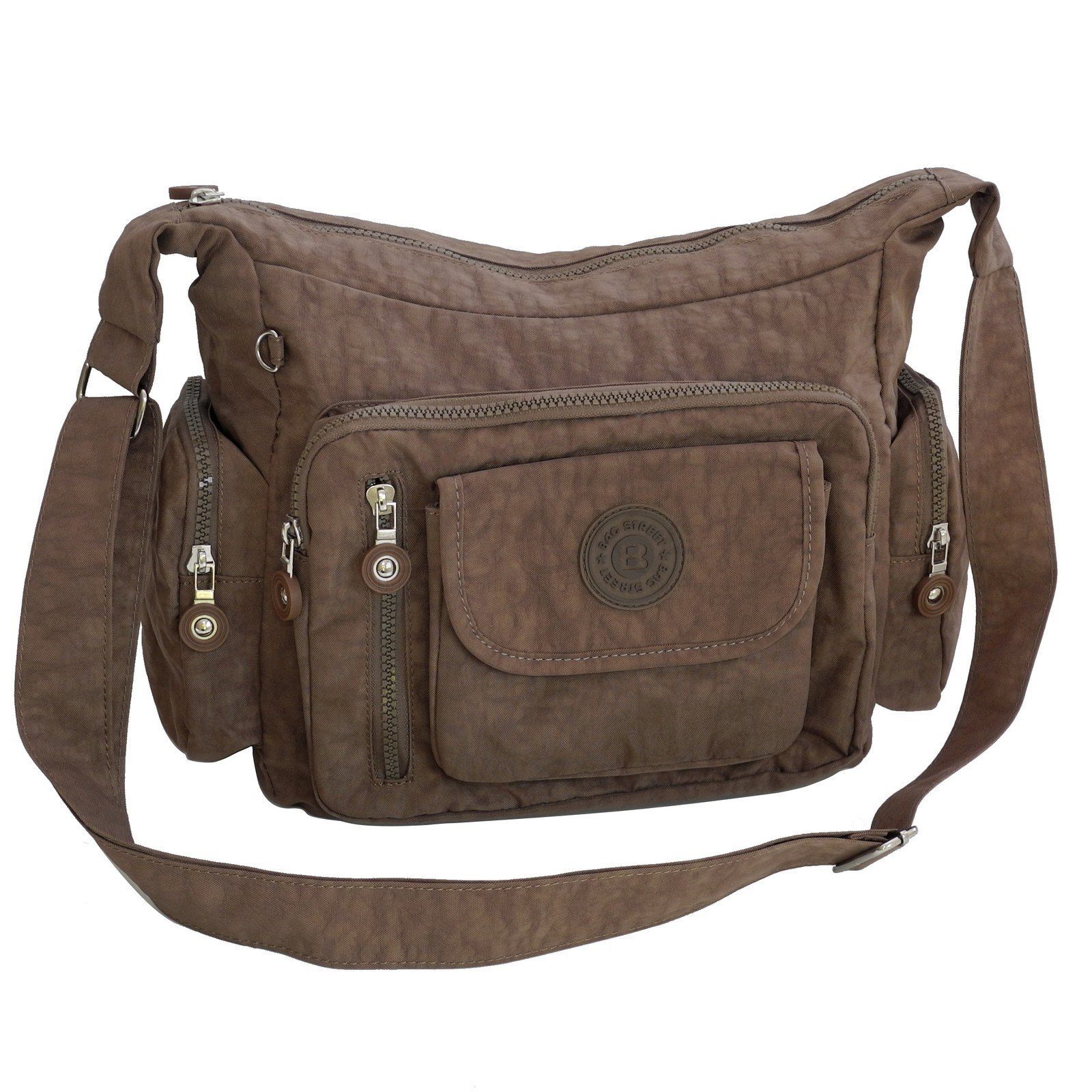 BAG STREET Umhängetasche Bag Street - Crossbody Bag Stofftasche Umhängetasche Schultertasche Braun