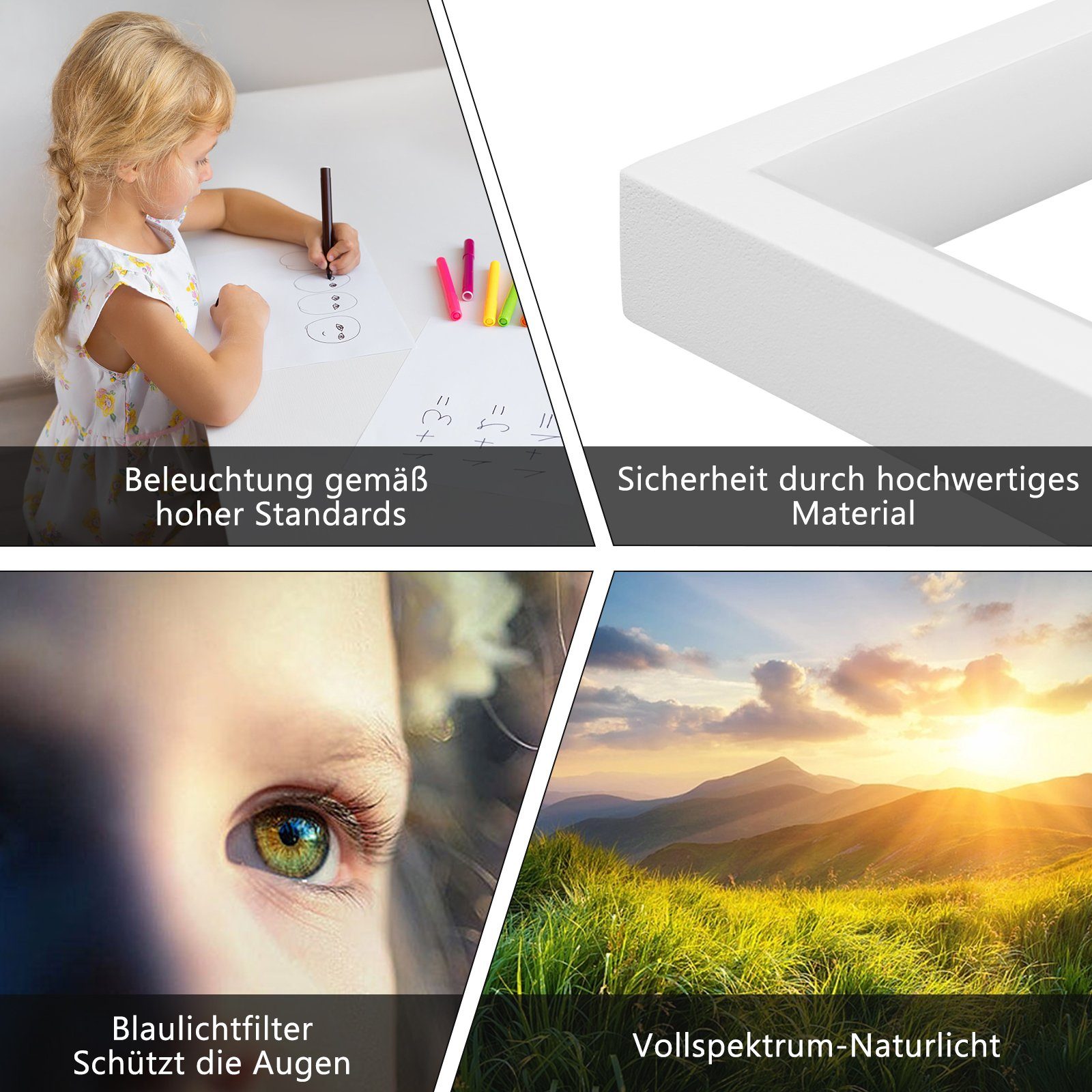 ZMH LED Deckenleuchte Whonzimmer mit Fernbedienung Modern Schlafzimmerlampe Metall, Augenschutz, LED fest integriert, Dimmbar Nachtlichtfunktio Farbwiedergabeindex ≥80