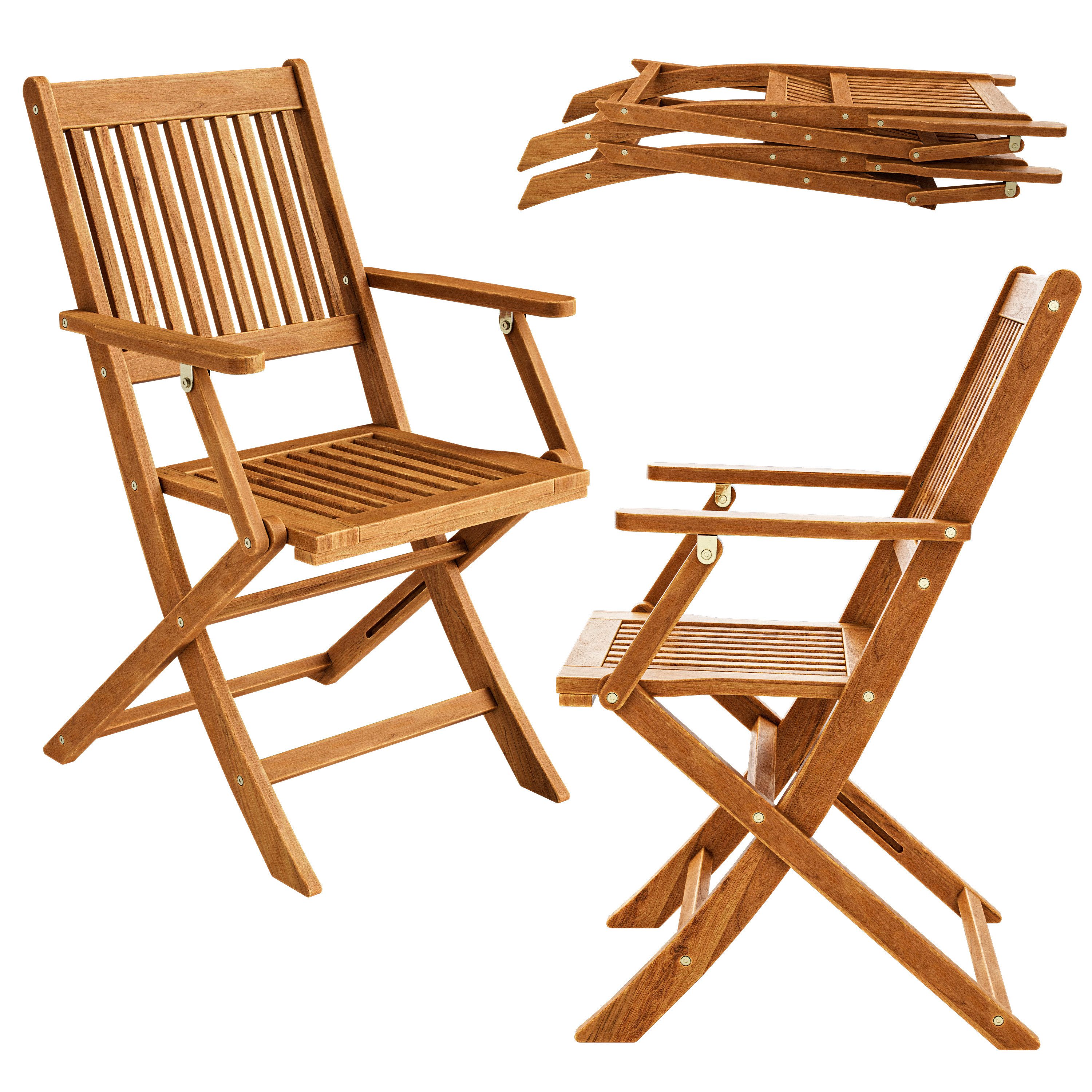 Casaria Klappstuhl Sydney, Gartenstuhl Holz FSC®-zertifiziert Akazie Klappbar 56x54cm Garten