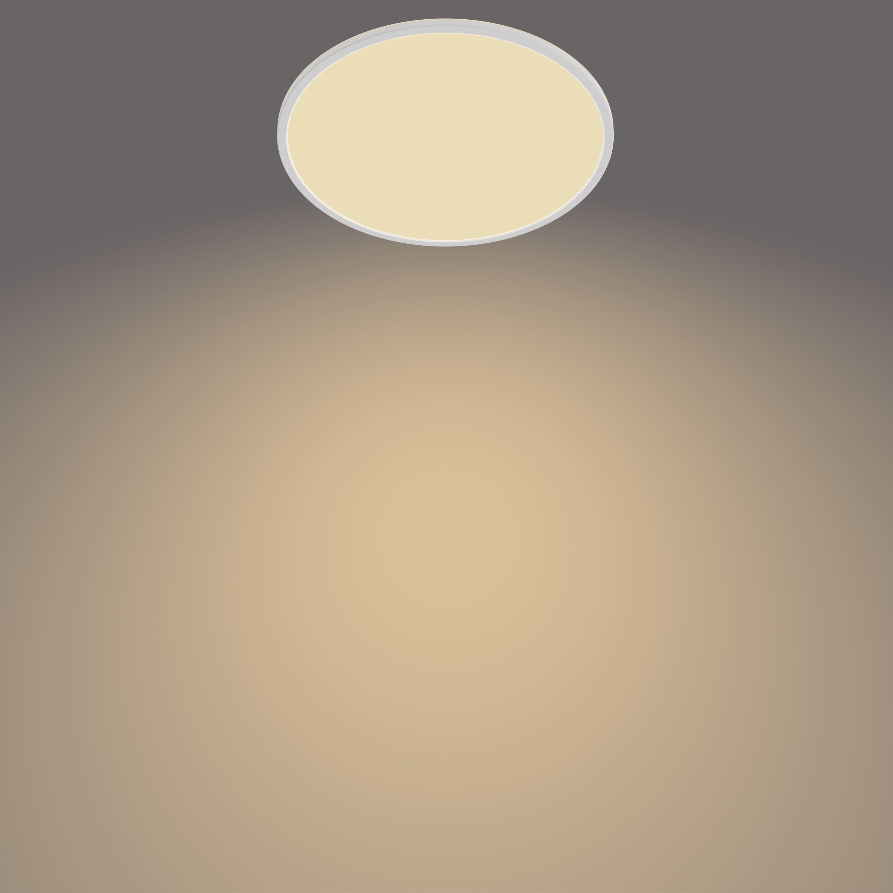 Philips LED Deckenleuchte Superslim 3-in-1 LED Leuchte, CL550, 2700K, Dimmfunktion, Memoryfunktion, dimmbar über Fernbedienung, mehrere Helligkeitsstufen, LED fest integriert, Warmweiß, SceneSwitch, warmweiß, LED, dimmbar mit Lichtschalter
