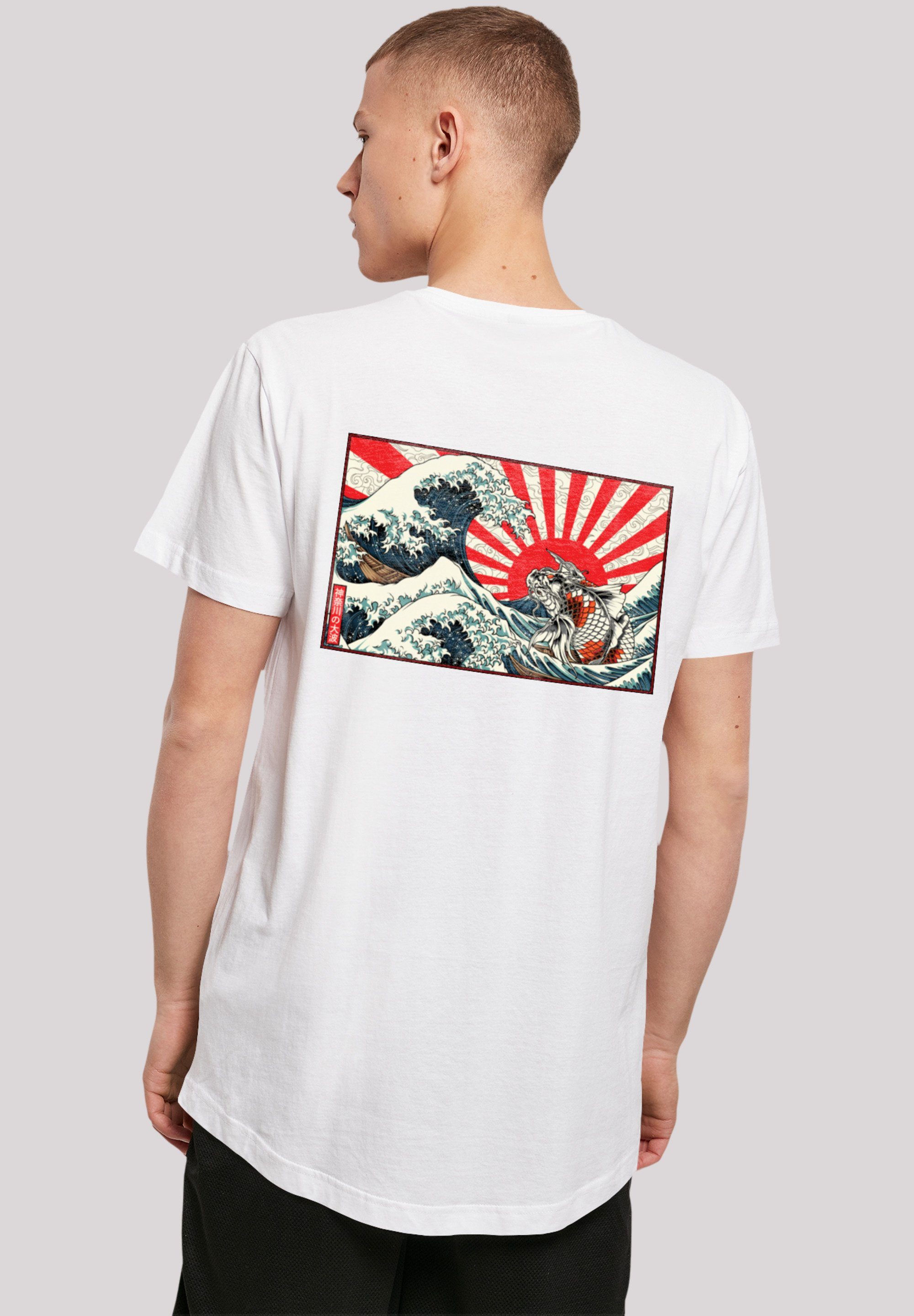 F4NT4STIC T-Shirt Kanagawa hohem weicher Baumwollstoff Print, Tragekomfort Welle Japan mit Sehr