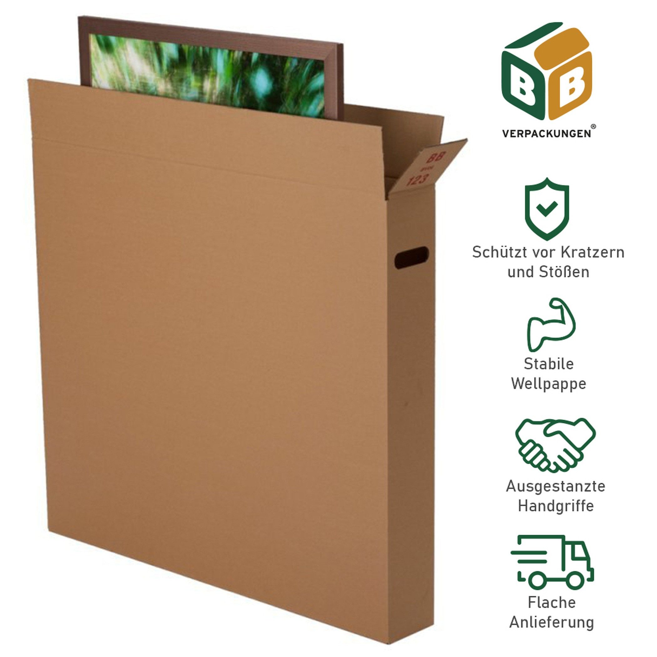 BB-Verpackungen Umzugskarton Bilderkarton, 2-wellig, 900 mm x 120 mm x 800 mm