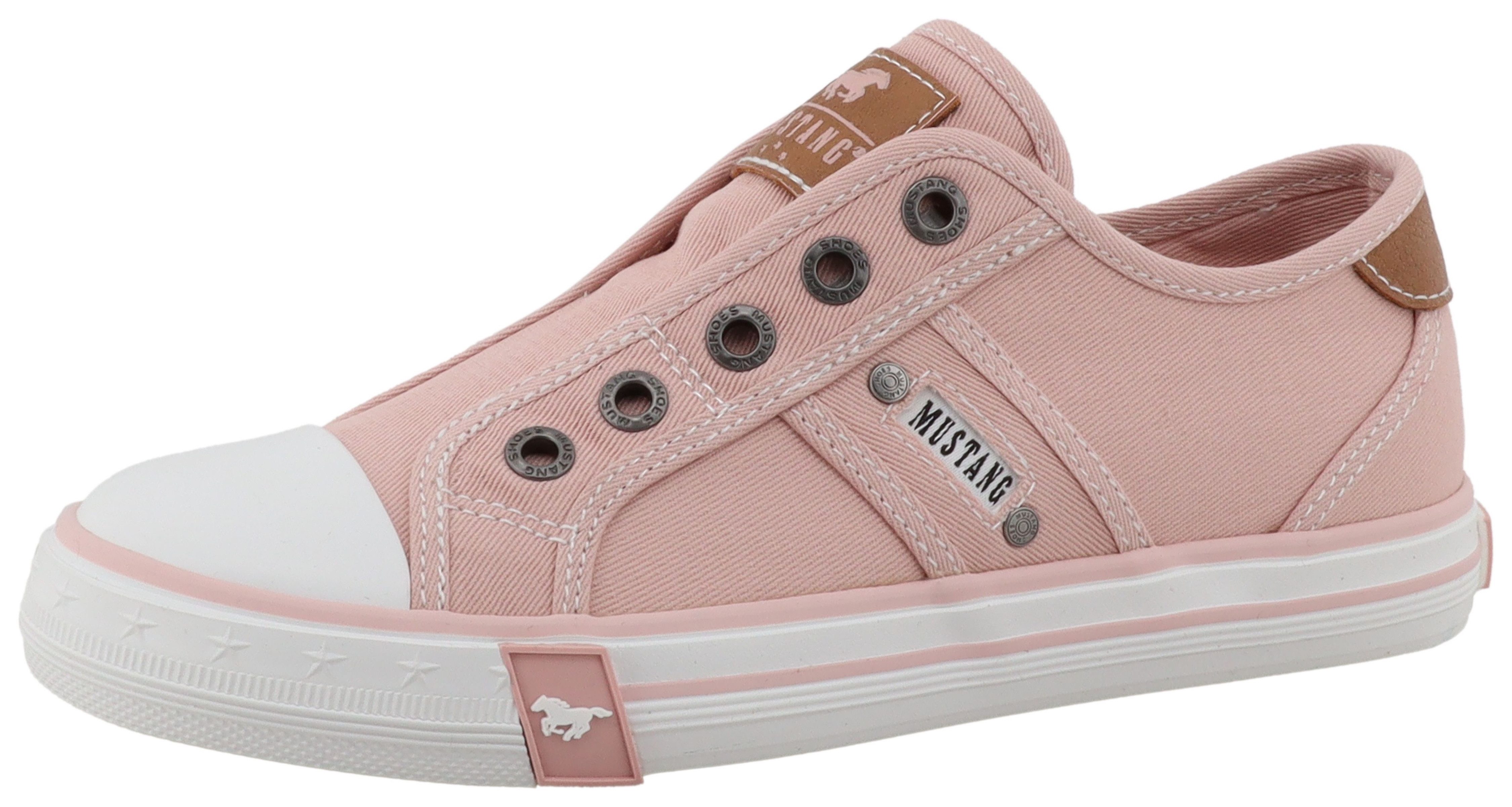 Mustang Shoes Gaspare Slip-On Sneaker Freizeitschuh, Slipper, Halbschuh mit Kontrastnähten