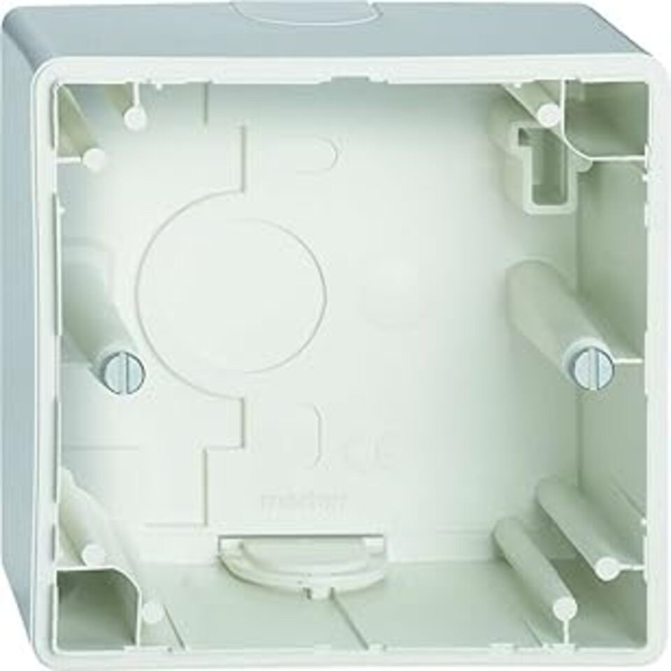 merten Aufputz-Einspeise-Steckdose Mert 512119 AP-Gehäuse 1fach polarweiß M-SMART M1 ARTEC OCTOCOLOR