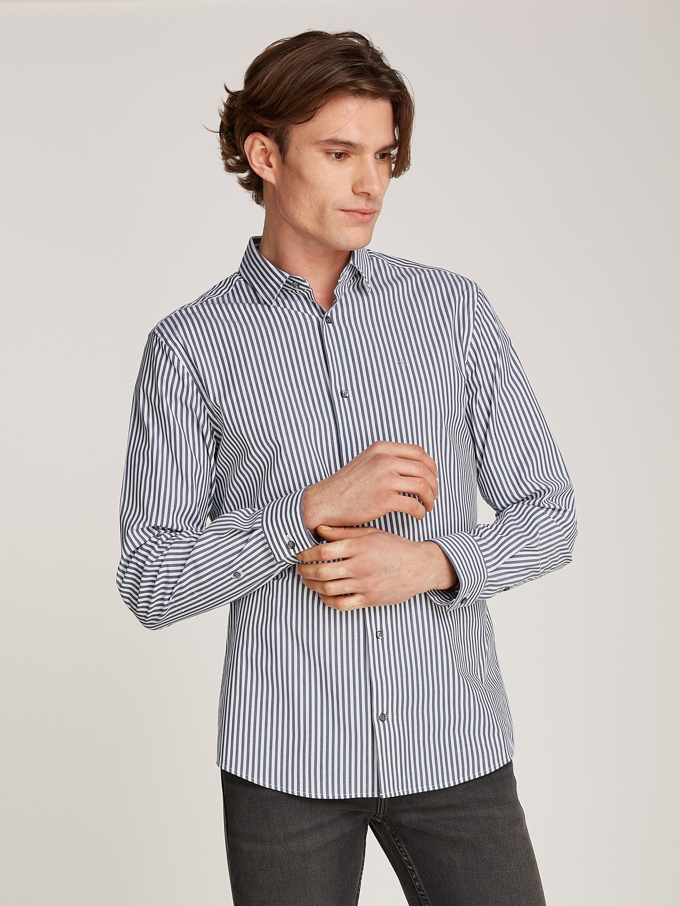Calvin Klein Langarmhemd POPLIN STRETCH STRIPE günstig online kaufen