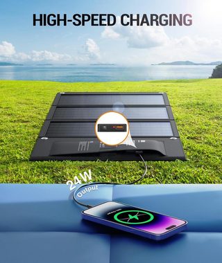 Diyarts Solarmodul, Monokristallin, (30W USB Solarladegerät, kompatibel mit Generatoren, Zuverlässige Energiequelle mit hoher Umwandlungseffizienz), Tragbar, Vielseitig, Wetterbeständig, Schnelles Laden