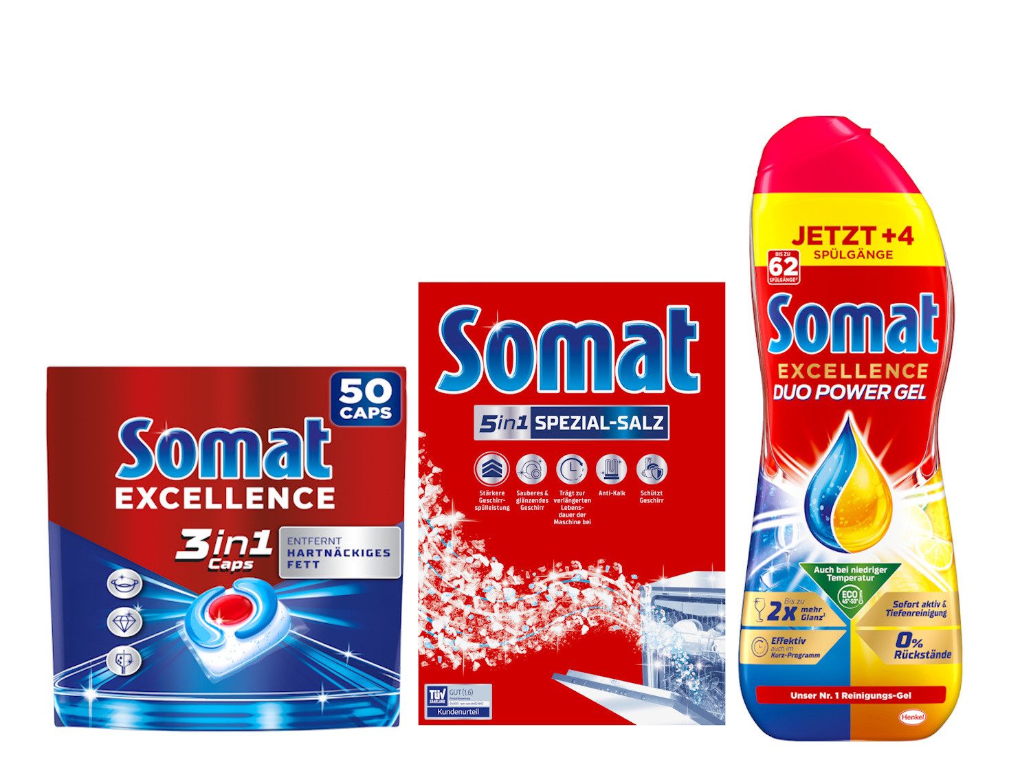 Somat SOMAT 3in1 Caps 50 St. + Duo Gel + Spezial-Salz Spülmaschinentabs