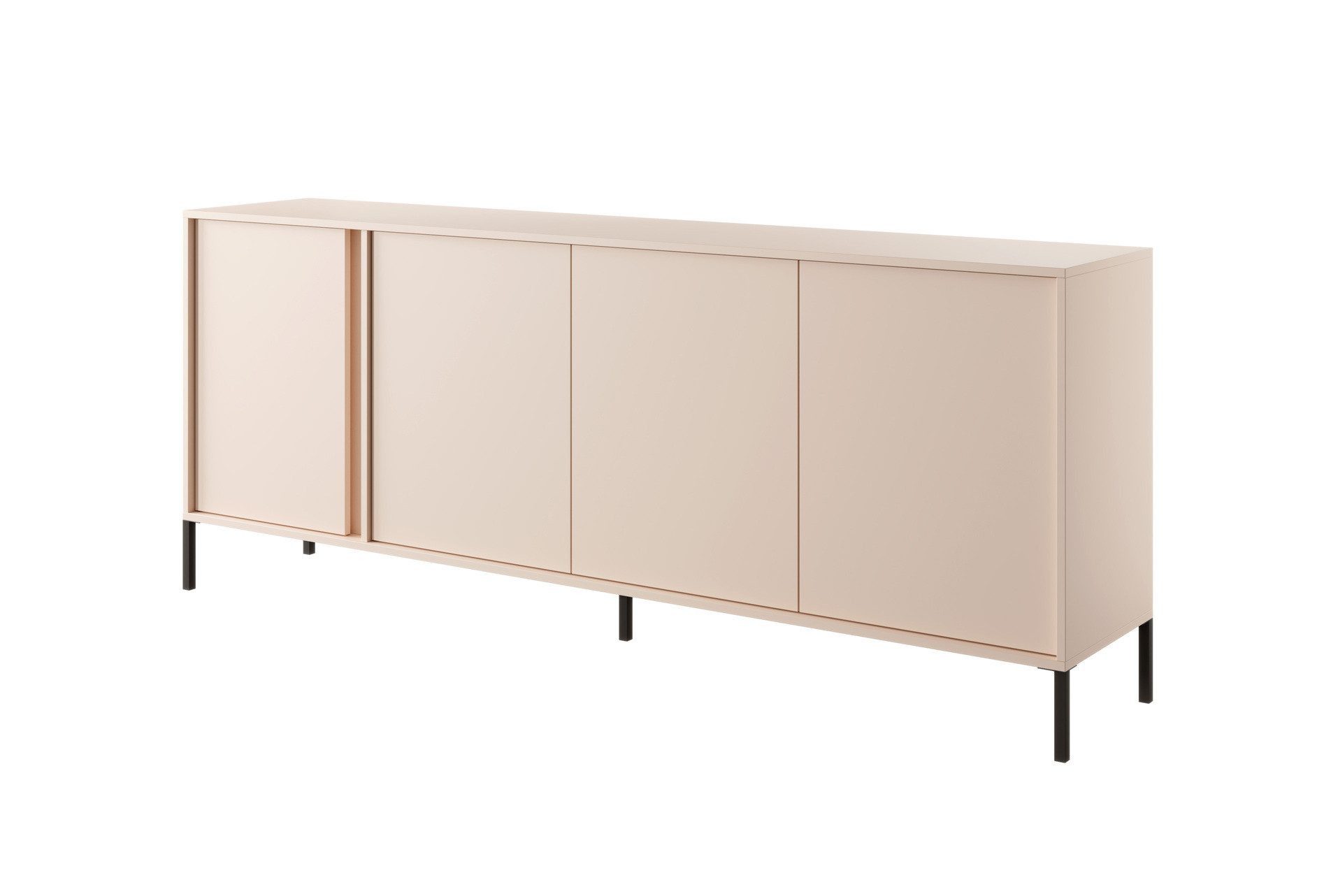 MOEBLO Kommode Calor E 203 4D (in Option mit/ohne LED, Sideboard Wohnzimmer Kommode Schlafzimmer Komodenschrank Highboard), - (BxHxT): 202,9x81,4x39,5 cm