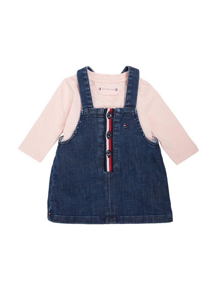 Tommy Hilfiger Langarmbody BABY DUNGAREE SET (2-tlg) mit Tommy Hilfiger Logo -Flag