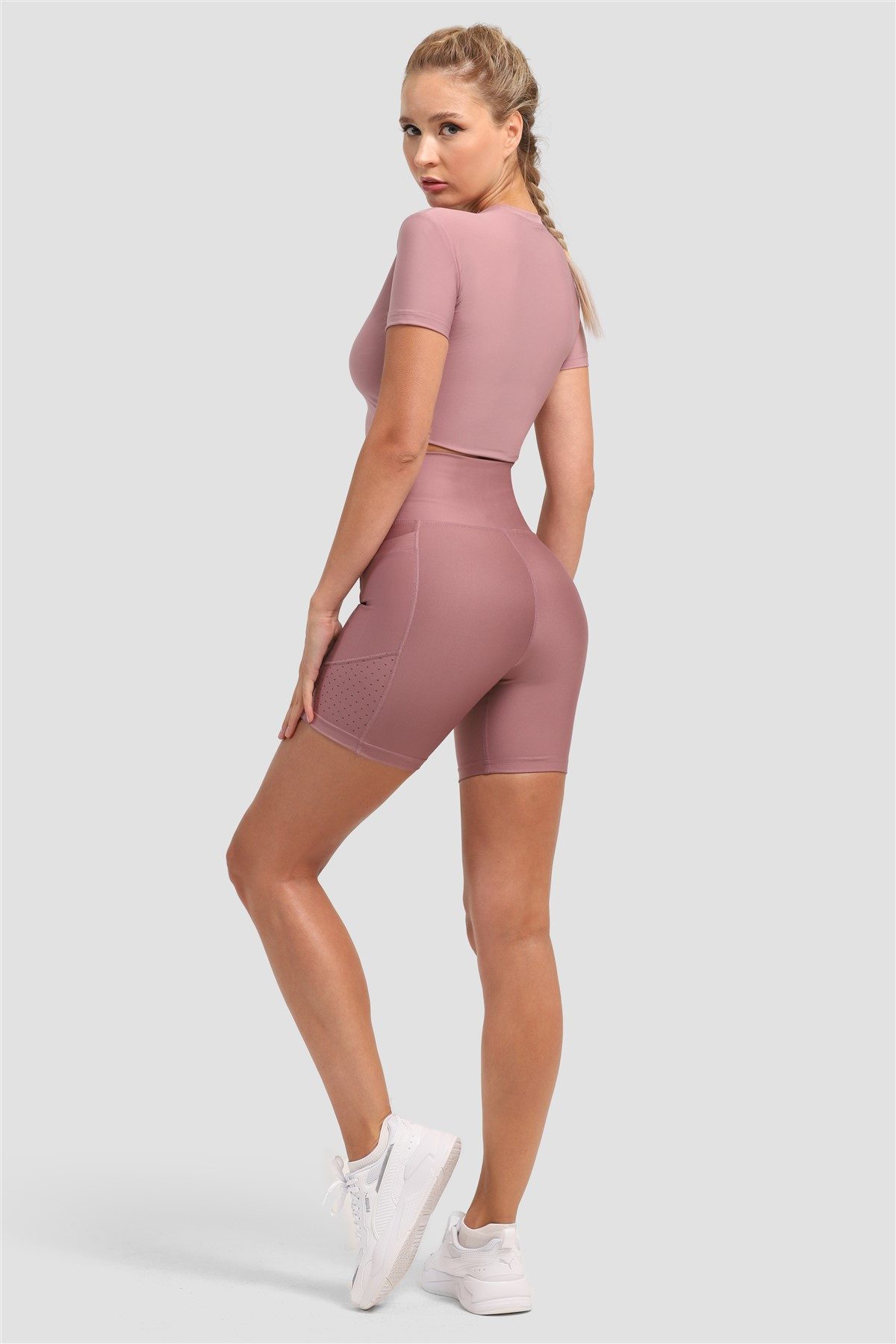 Superstacy Radlerhose Laser-Cut Kurze Leggings mit Tasche
