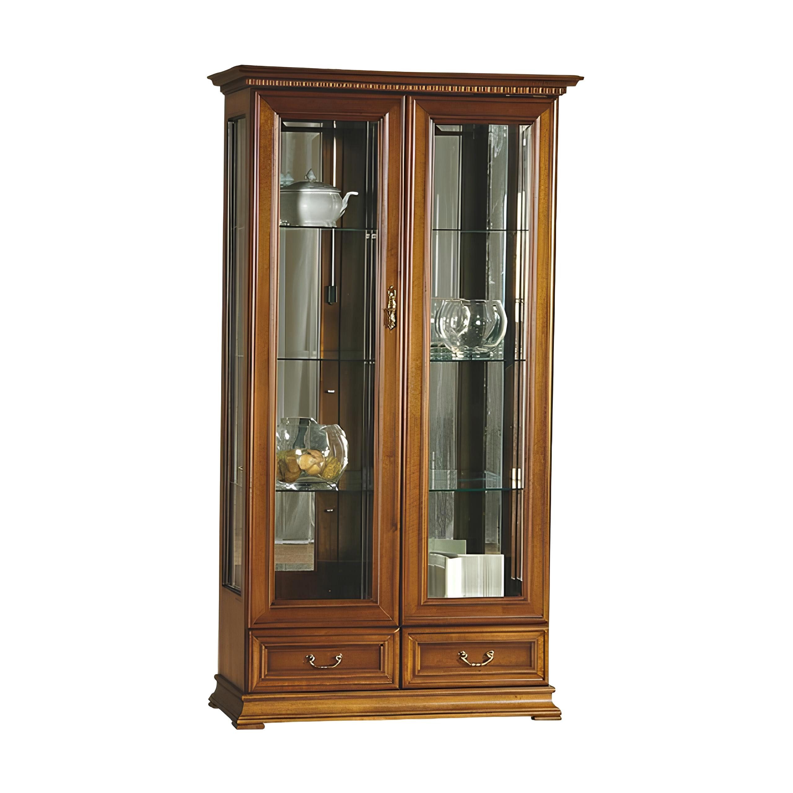 Xlmoebel Vitrine Neuer massiver Vitrinenschrank mit klassischem Design aus Glas (Klassischer Vitrine Vitrinenschrank Vitrinen - Model R-W3) Hergestellt in Europa