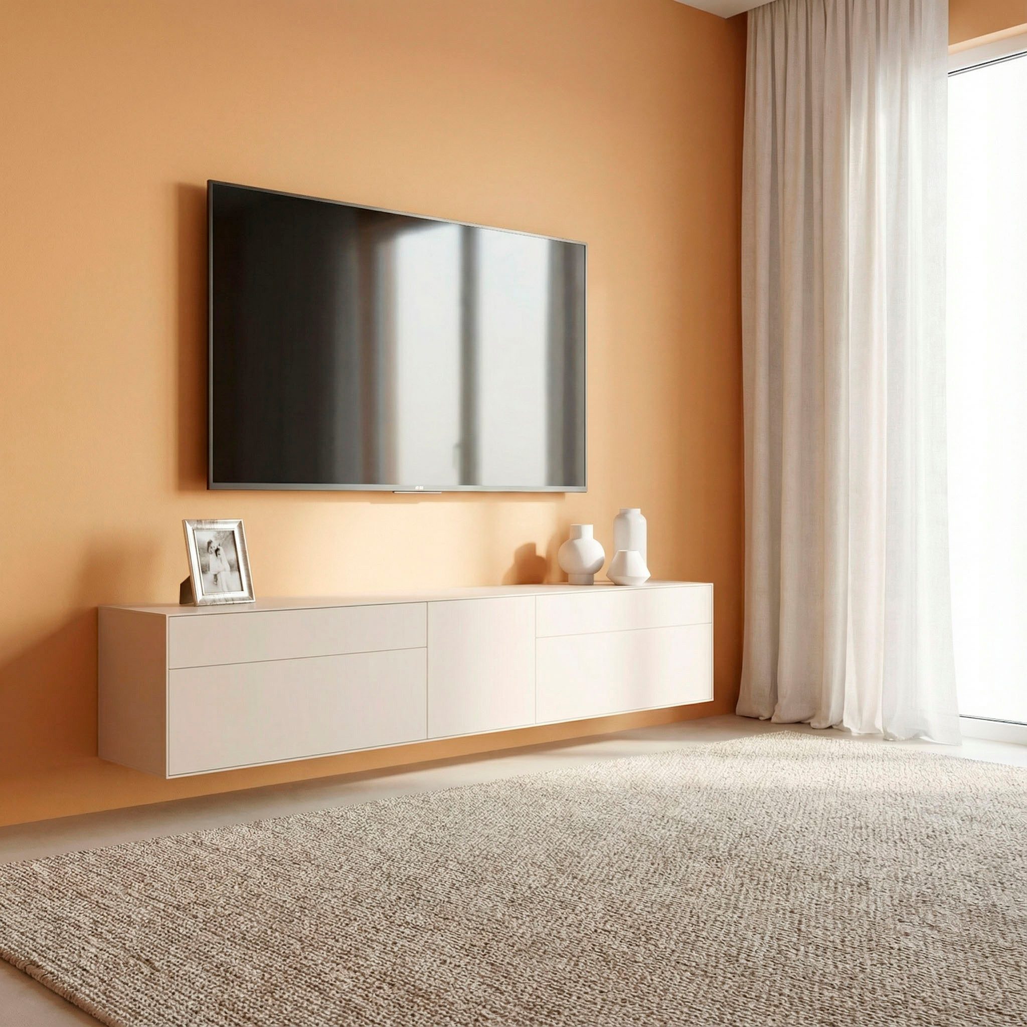 LeGer Home by Lena Gercke Lowboard Essentials, TV-Board, TV-Kommode, TV-Schrank, TV-Möbel (2 St), Breite: 277 cm, UV lackiert, Push-to-open-Funktion