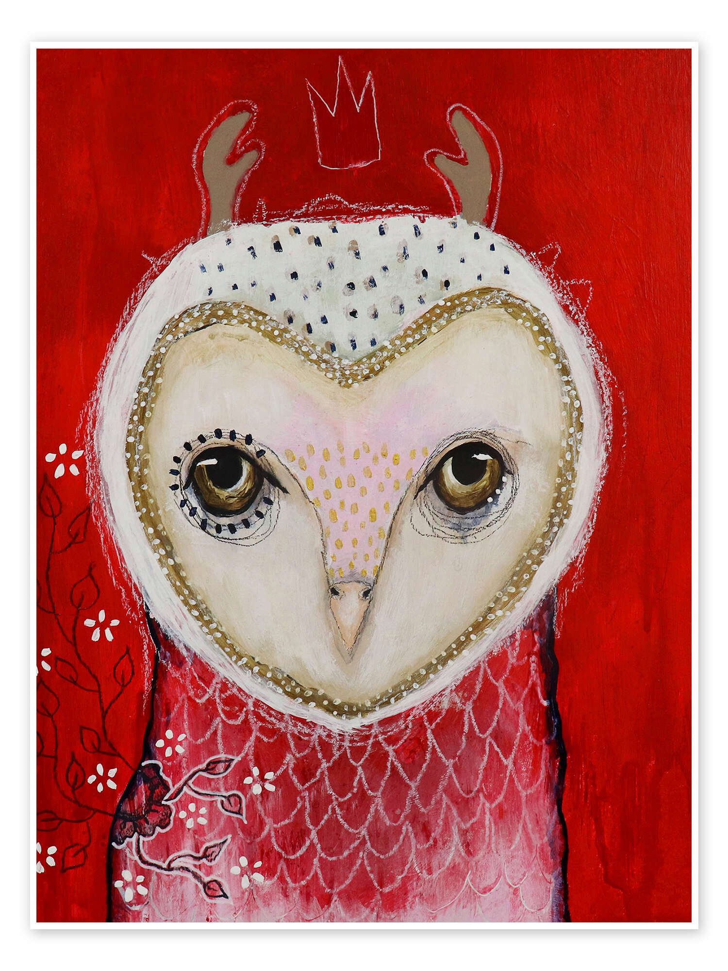 Posterlounge Wandbild Weihnachtseule, Micki Wilde, erhältlich als Poster, Leinwandbild, Wandsticker oder Acrylglasbild